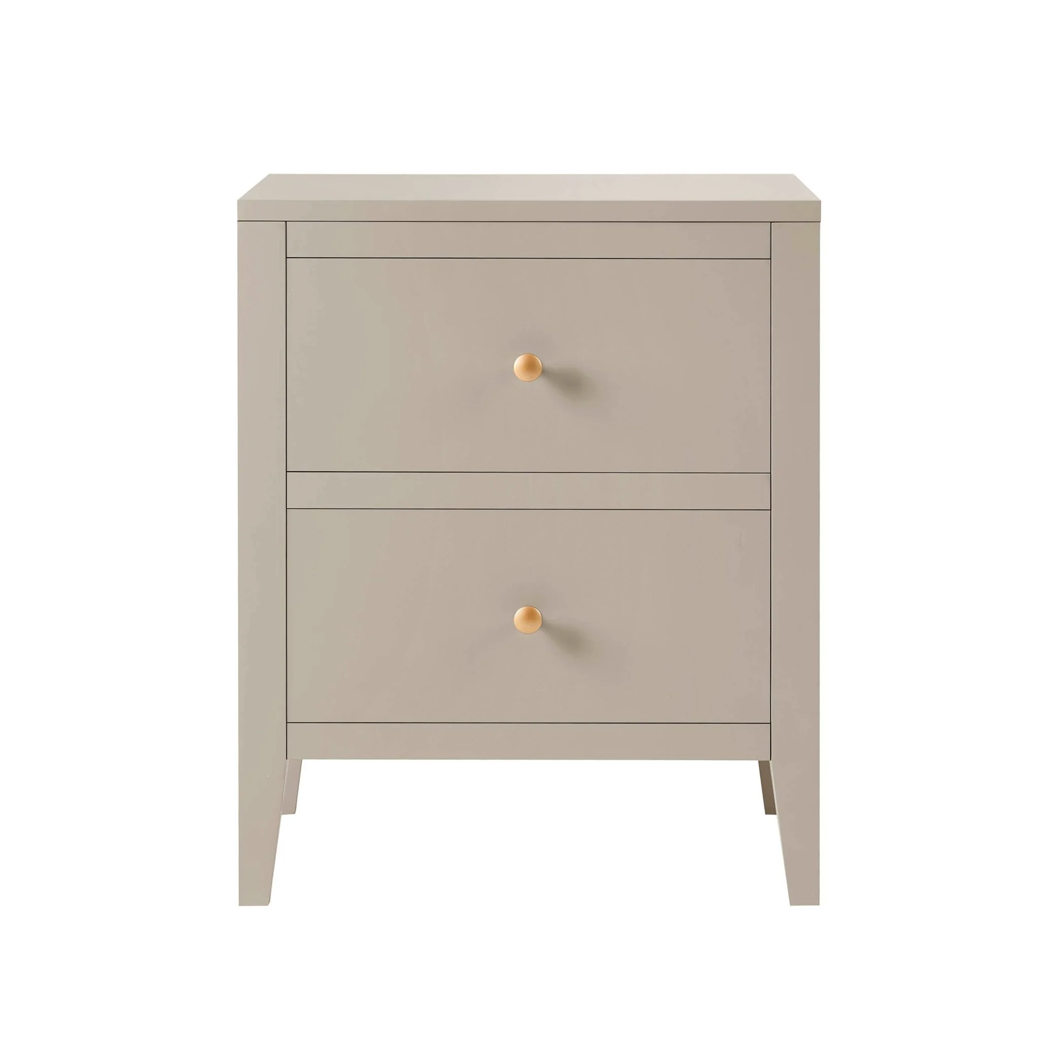 Poppy 2 Drawer Bedside Table - Taupe - Image 2