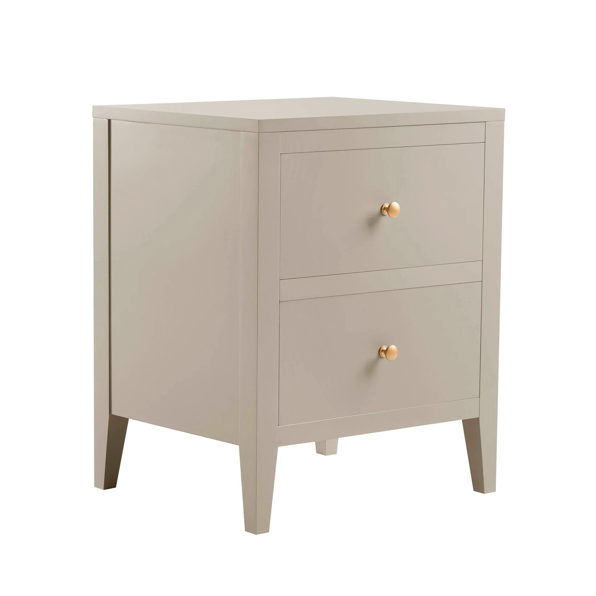 Poppy 2 Drawer Bedside Table - Taupe - Image 3