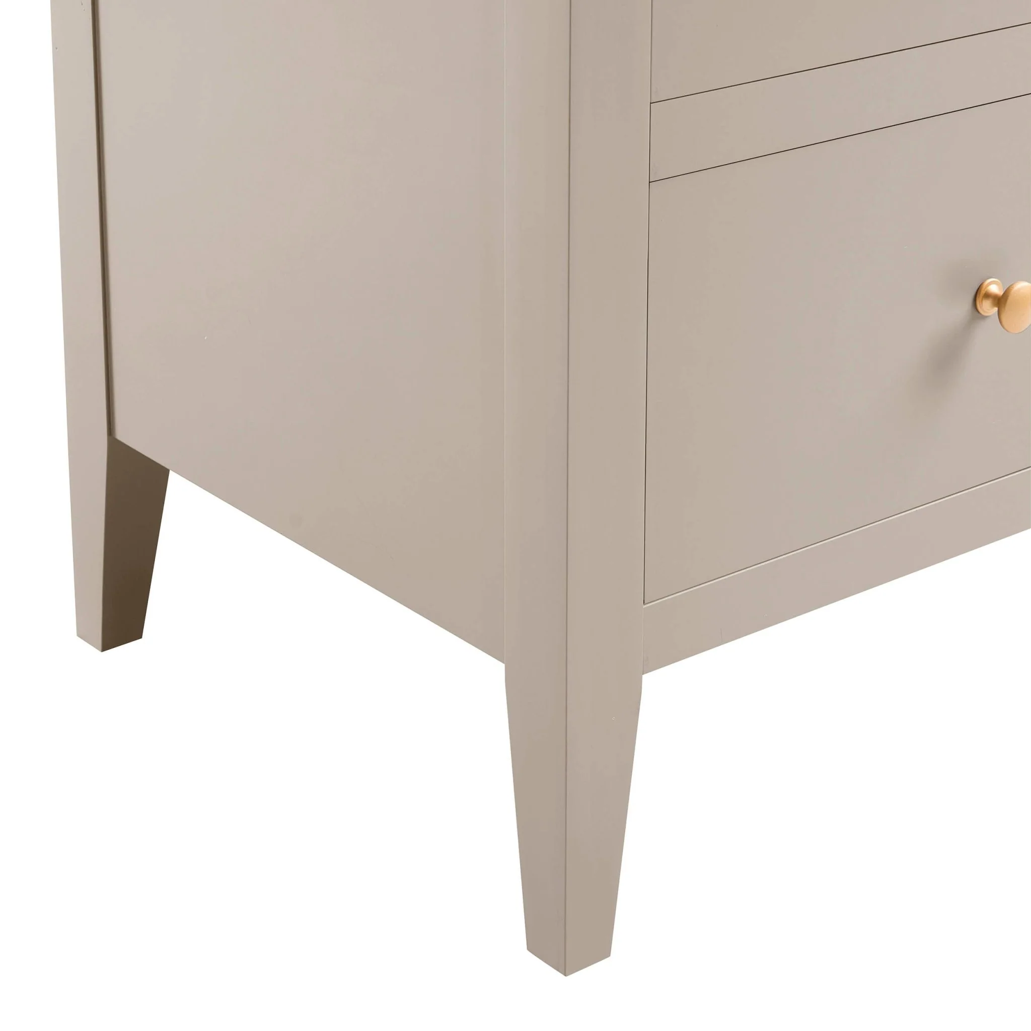 Poppy 2 Drawer Bedside Table - Taupe - Image 6