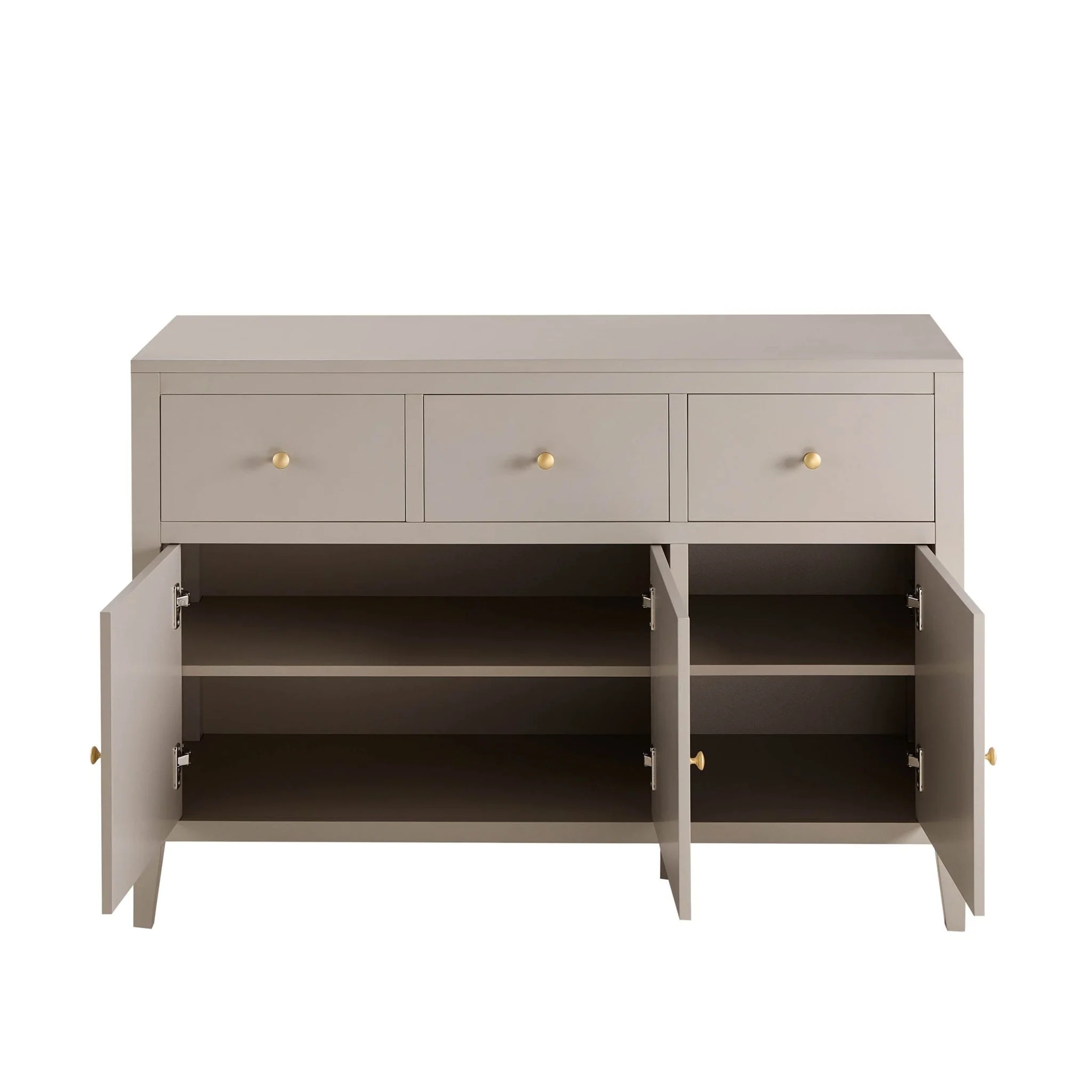 Poppy 3 Door Sideboard with Drawers - Taupe - Image 5
