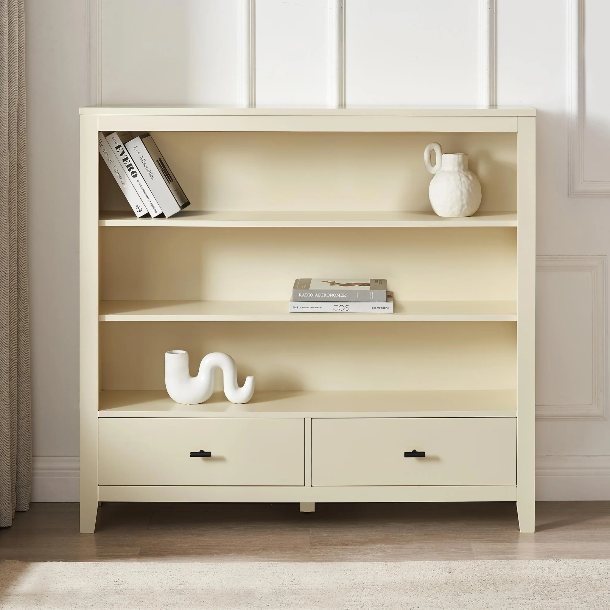 Poppy Bookshelf with Drawer - Cream - Image 2