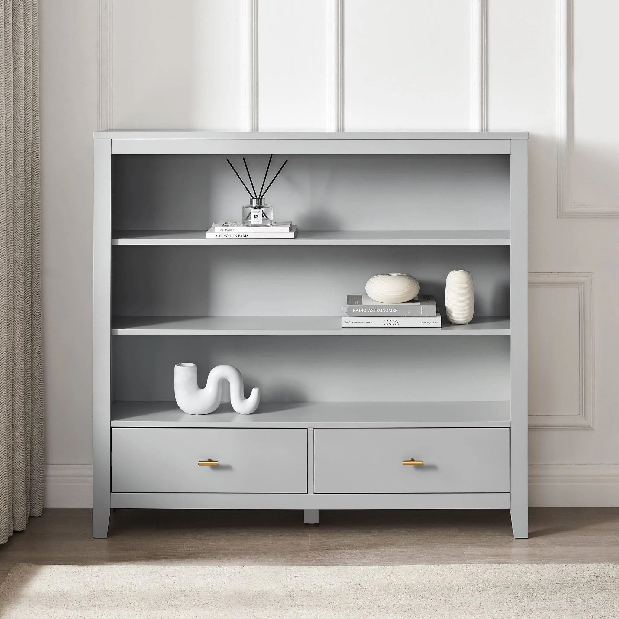 Poppy Bookshelf with Drawer - Grey