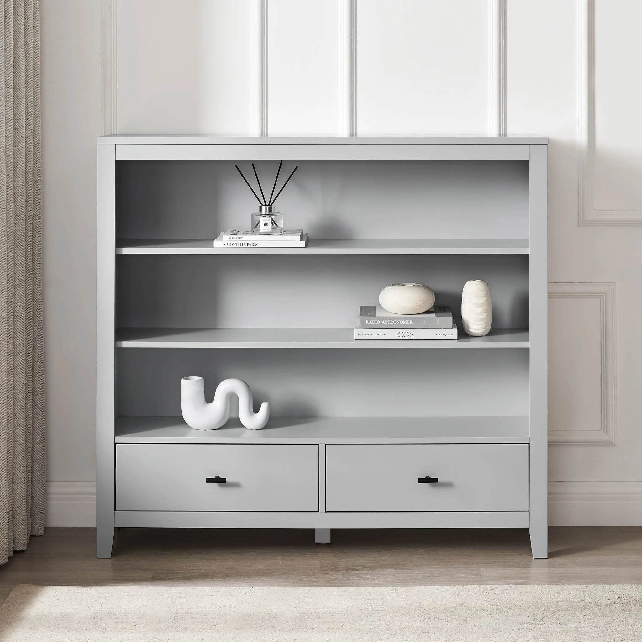 Poppy Bookshelf with Drawer - Grey - Image 2