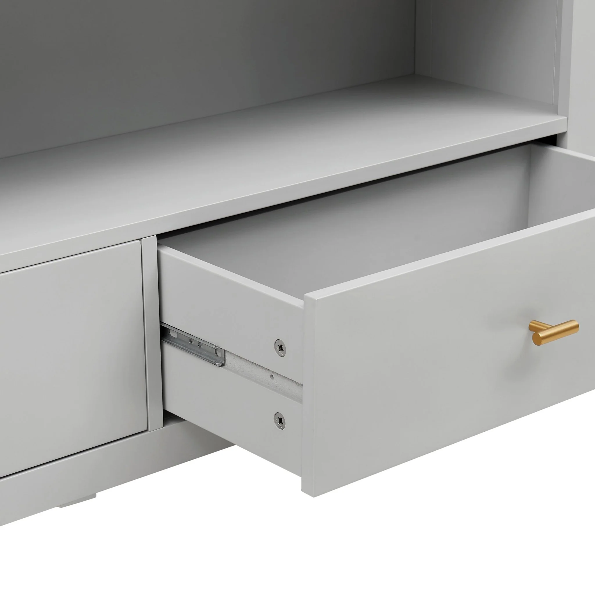 Poppy Bookshelf with Drawer - Grey - Image 5