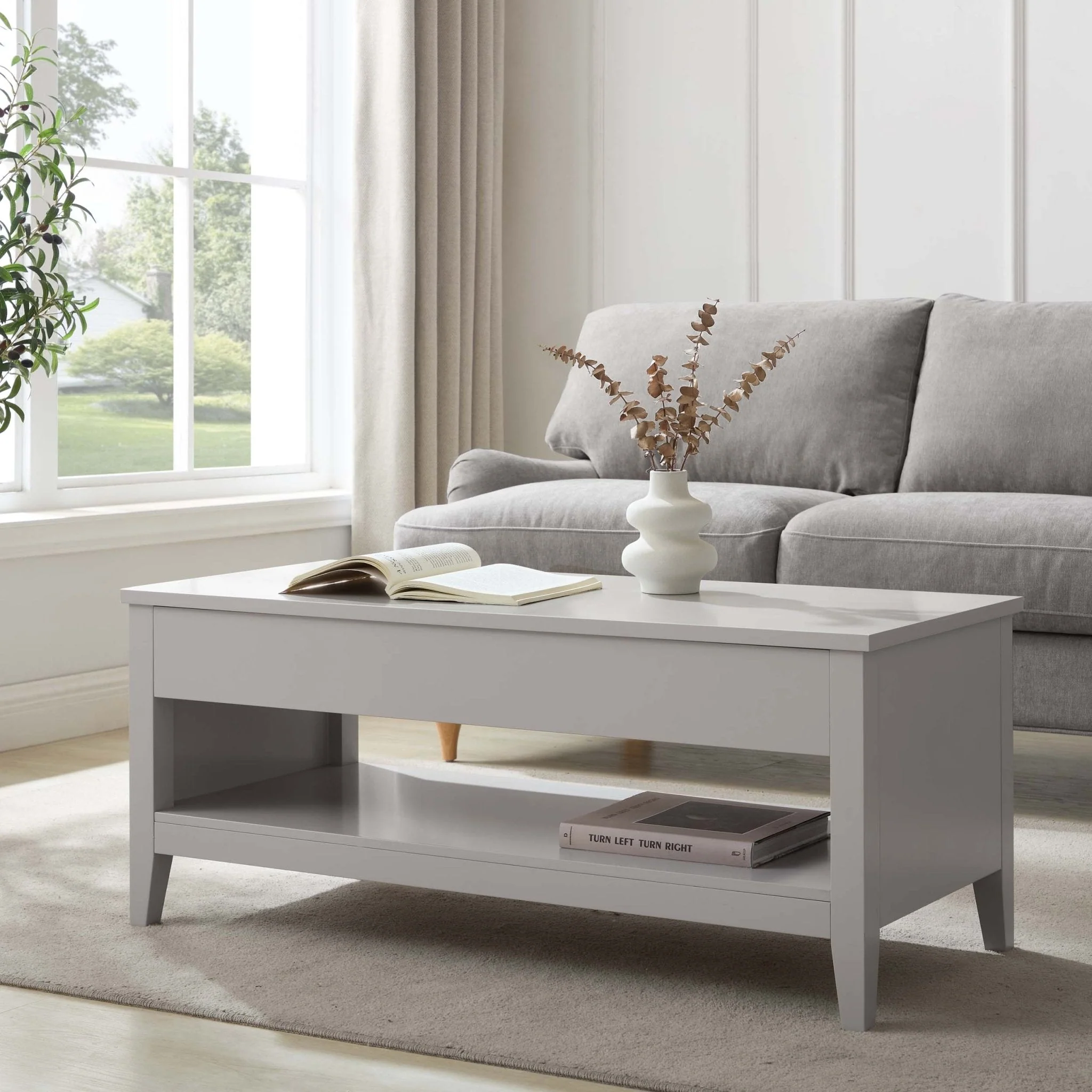 Poppy Coffee Table Desk - Grey