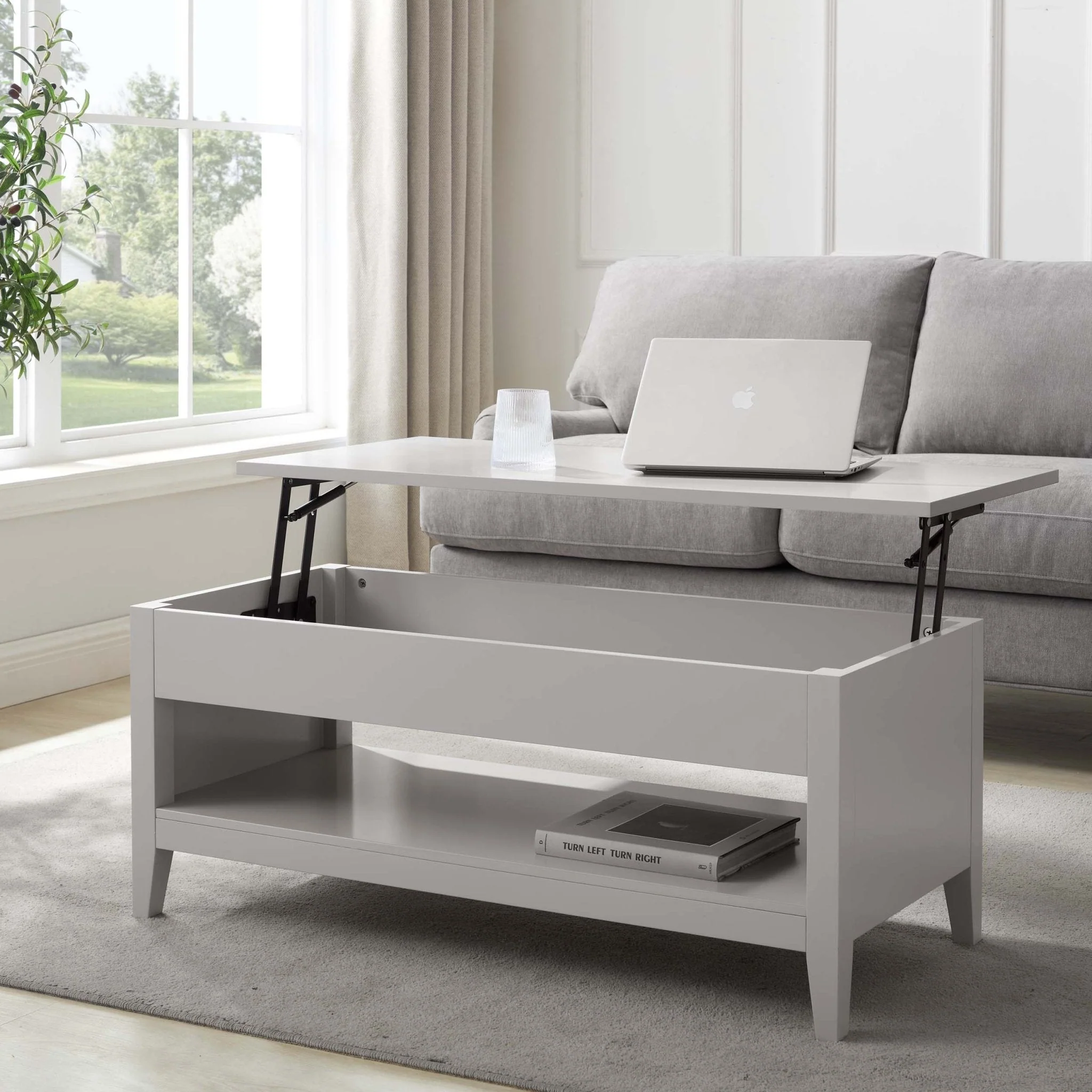 Poppy Coffee Table Desk - Grey - Image 2