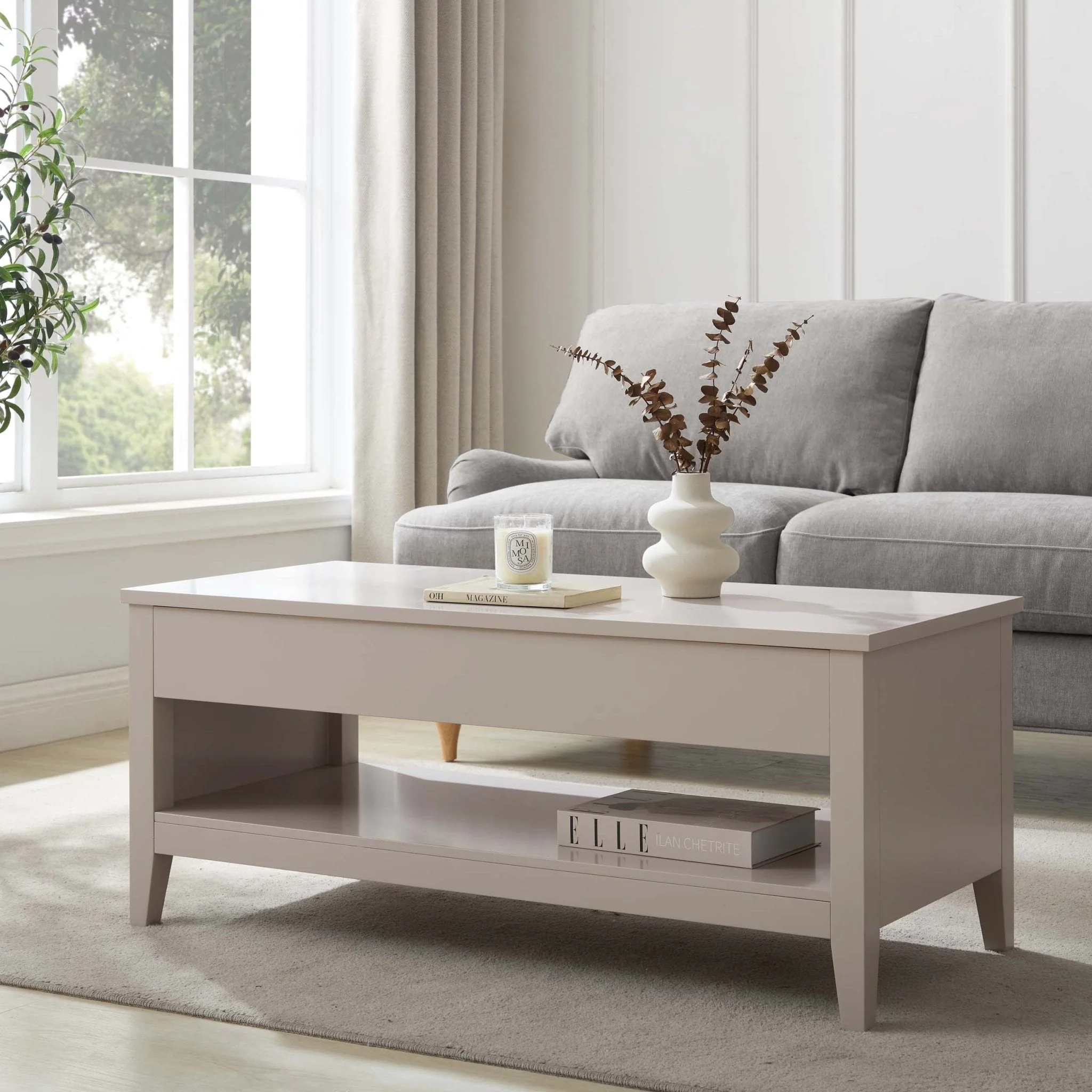 Poppy Coffee Table Desk - Pebble