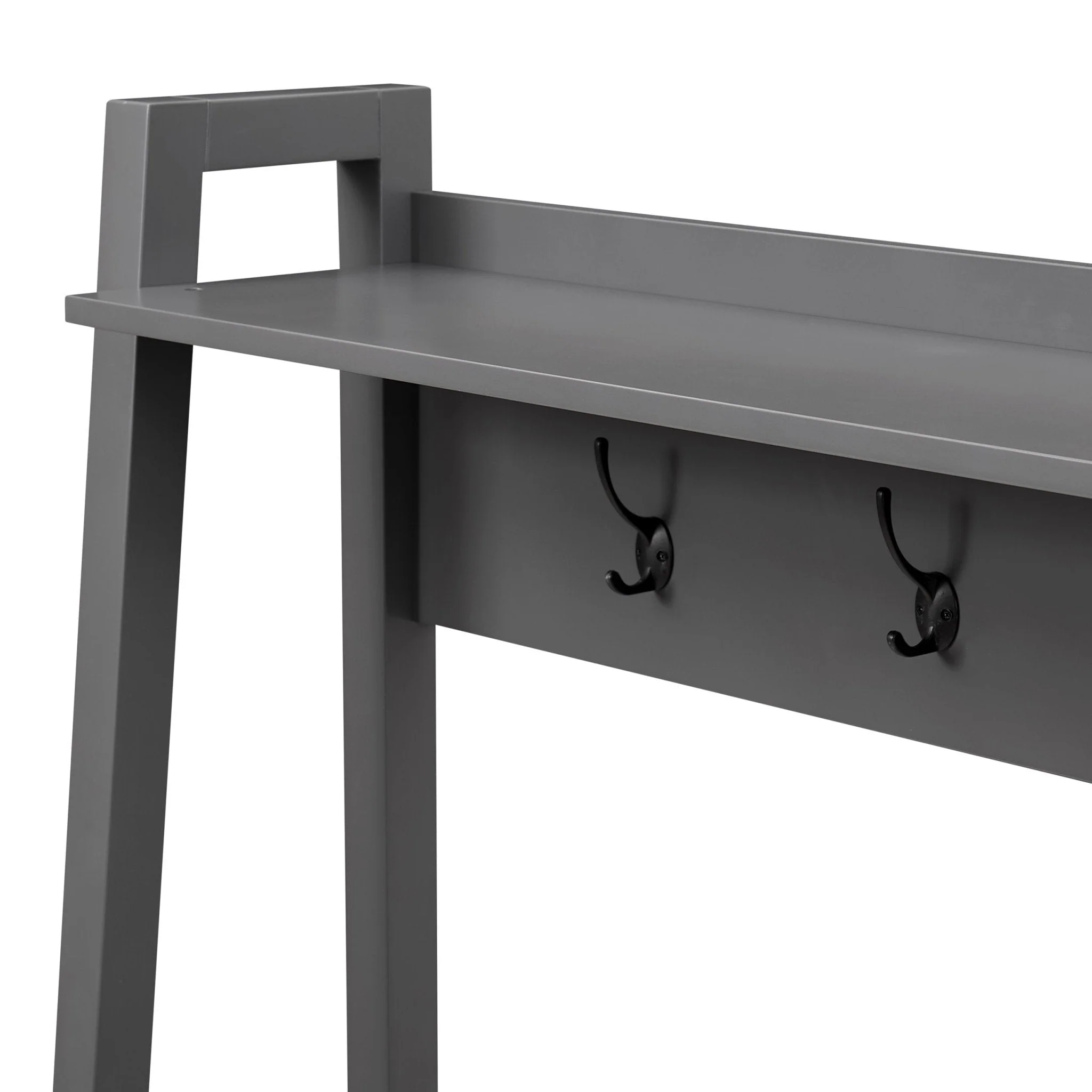Poppy Hallway Shelf with Hooks - Charcoal - Image 4