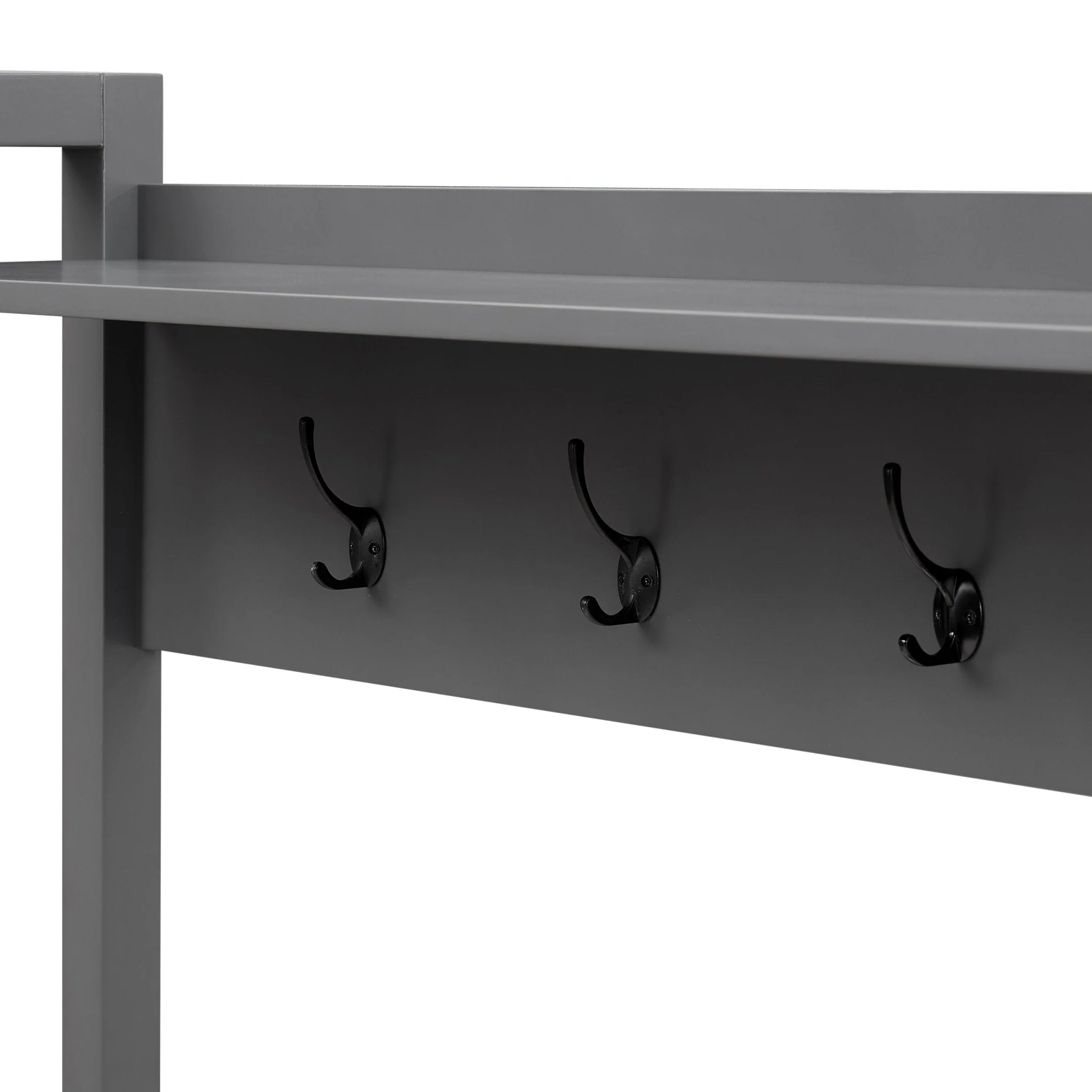 Poppy Hallway Shelf with Hooks - Charcoal - Image 5