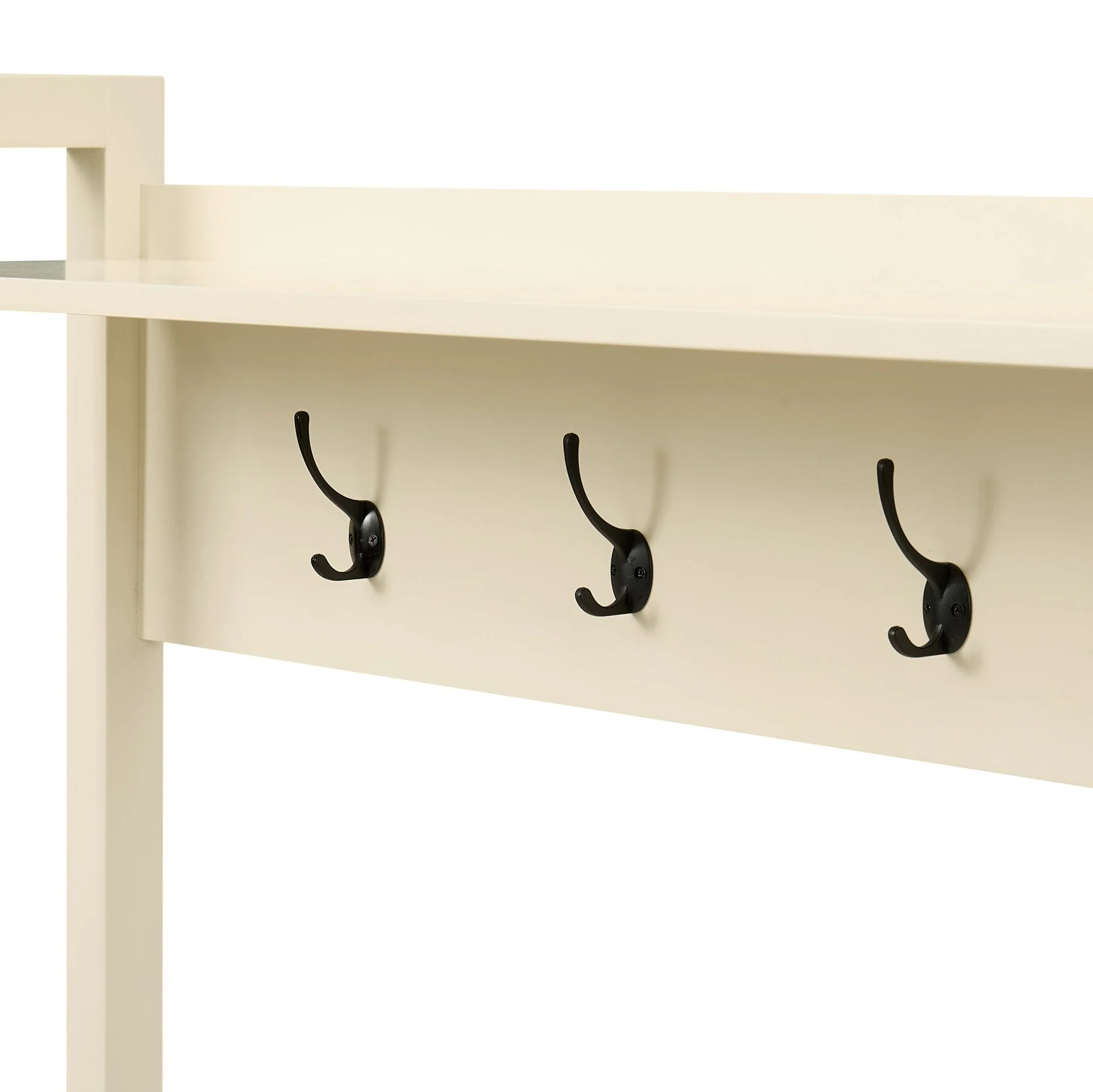 Poppy Hallway Shelf with Hooks - Cream - Image 5