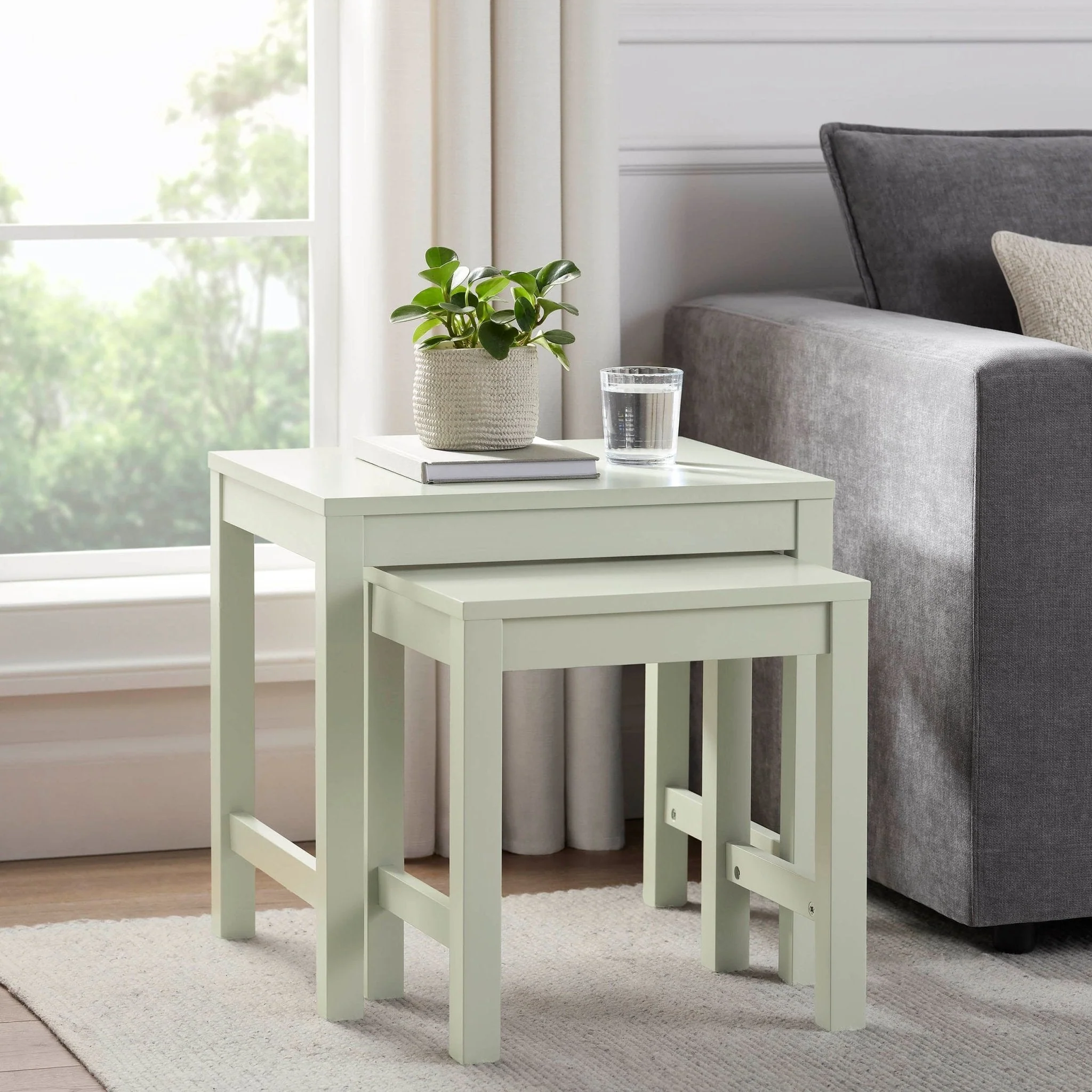 Poppy Nesting Side Table - Sage Green