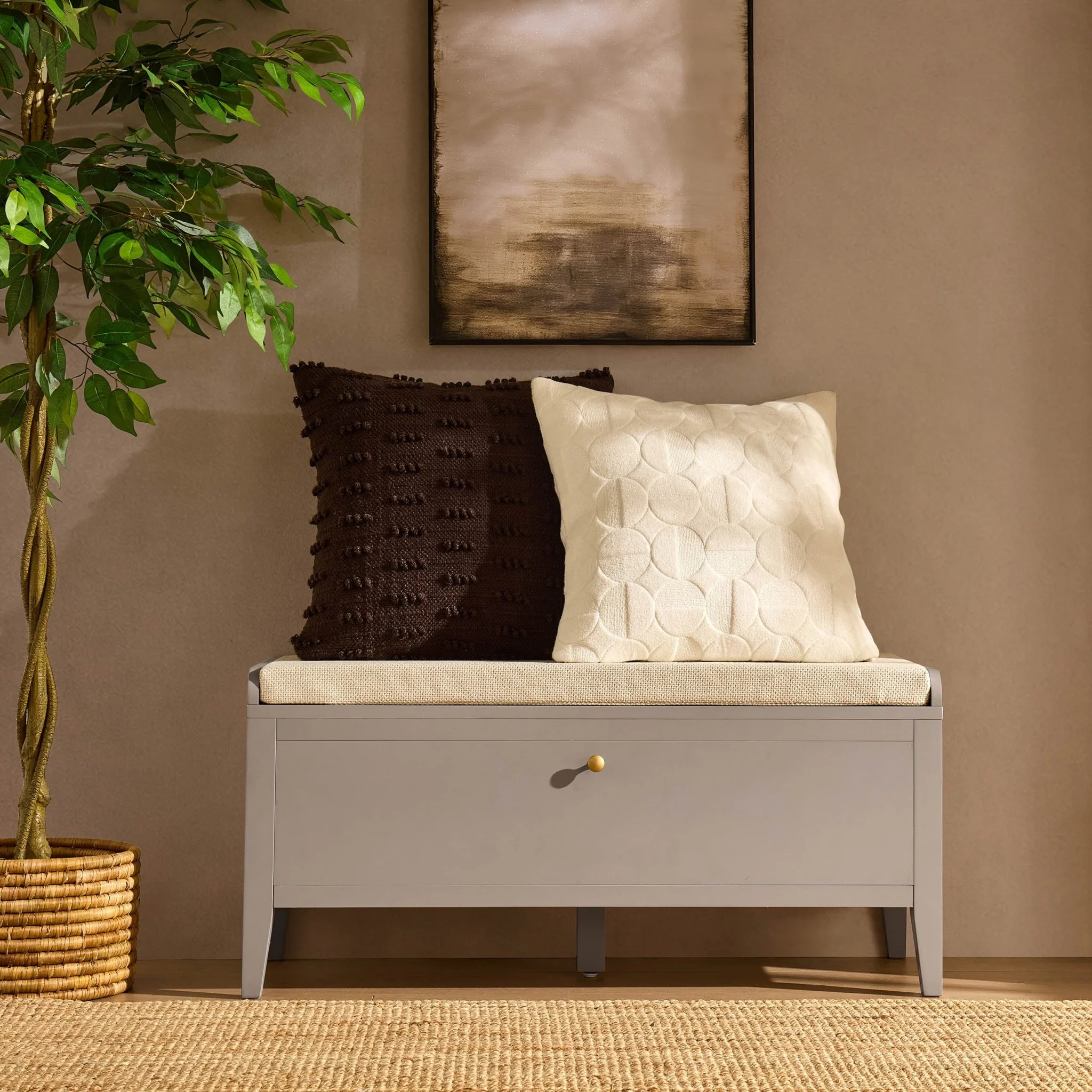 Poppy Seated Storage Cabinet - Taupe - Image 2