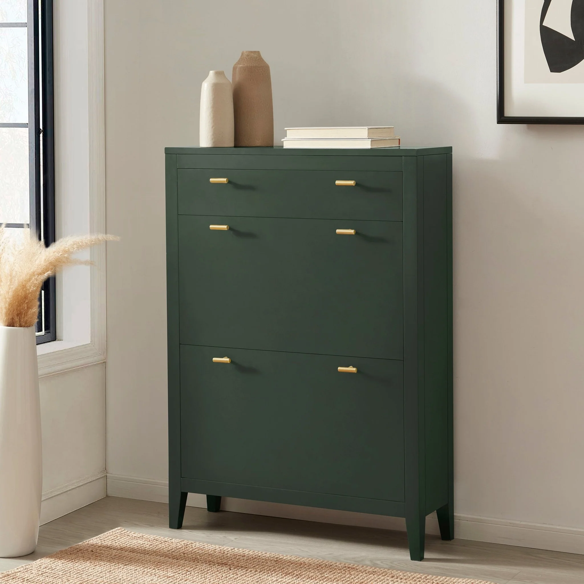 Poppy Shoe Cabinet - Forest Green - Image 2
