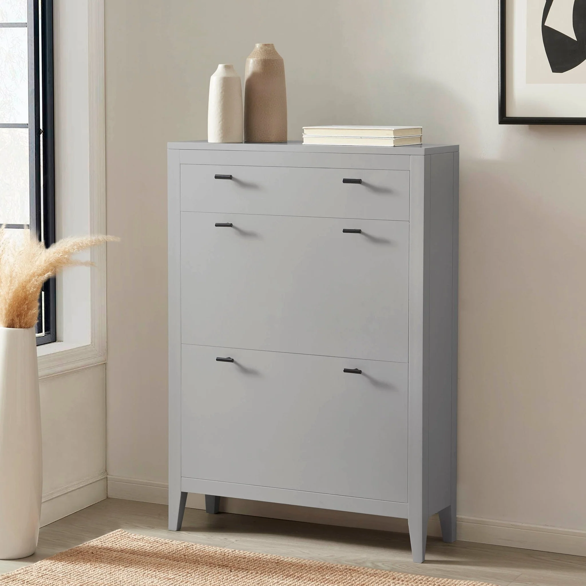 Poppy Shoe Cabinet - Grey