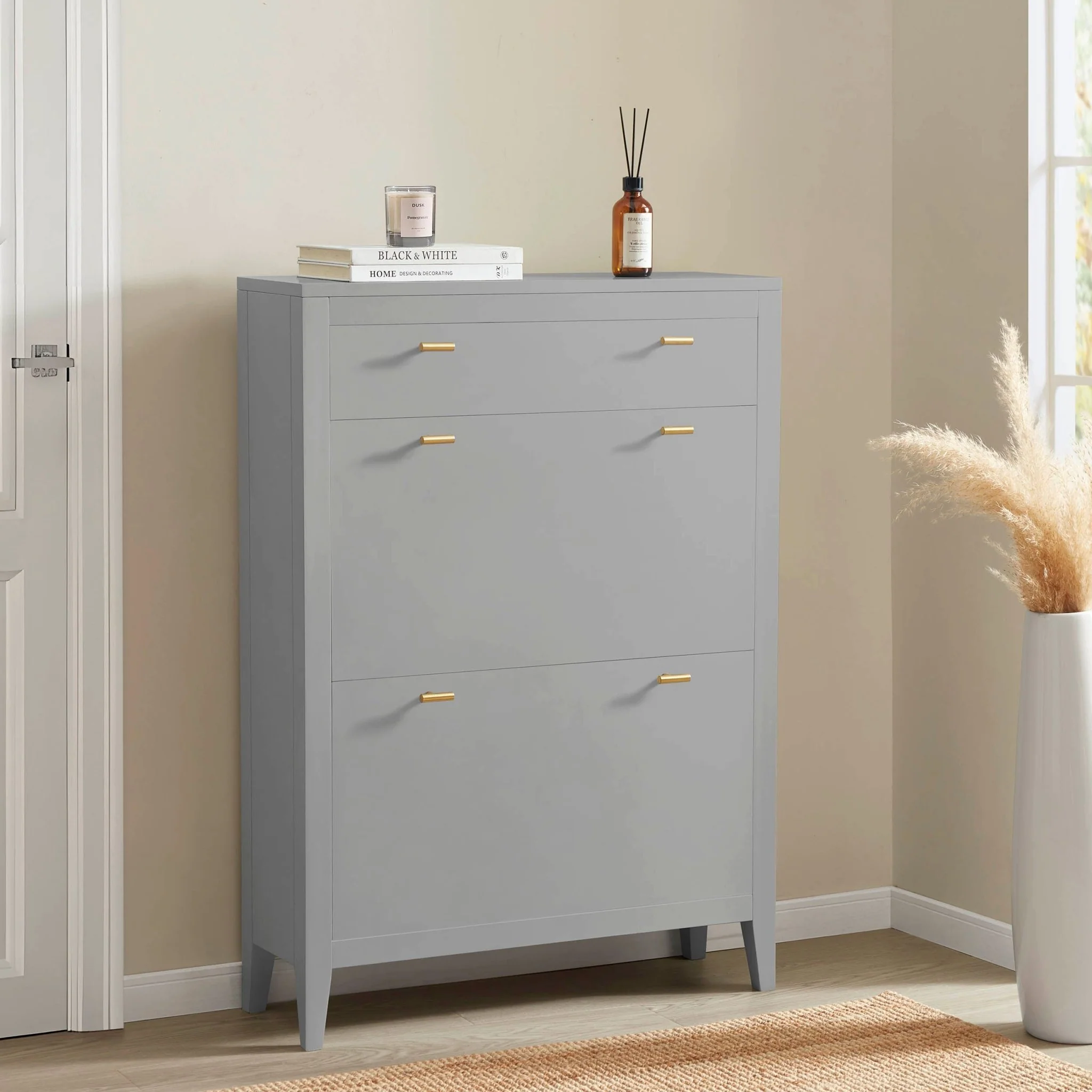 Poppy Shoe Cabinet - Grey - Image 2