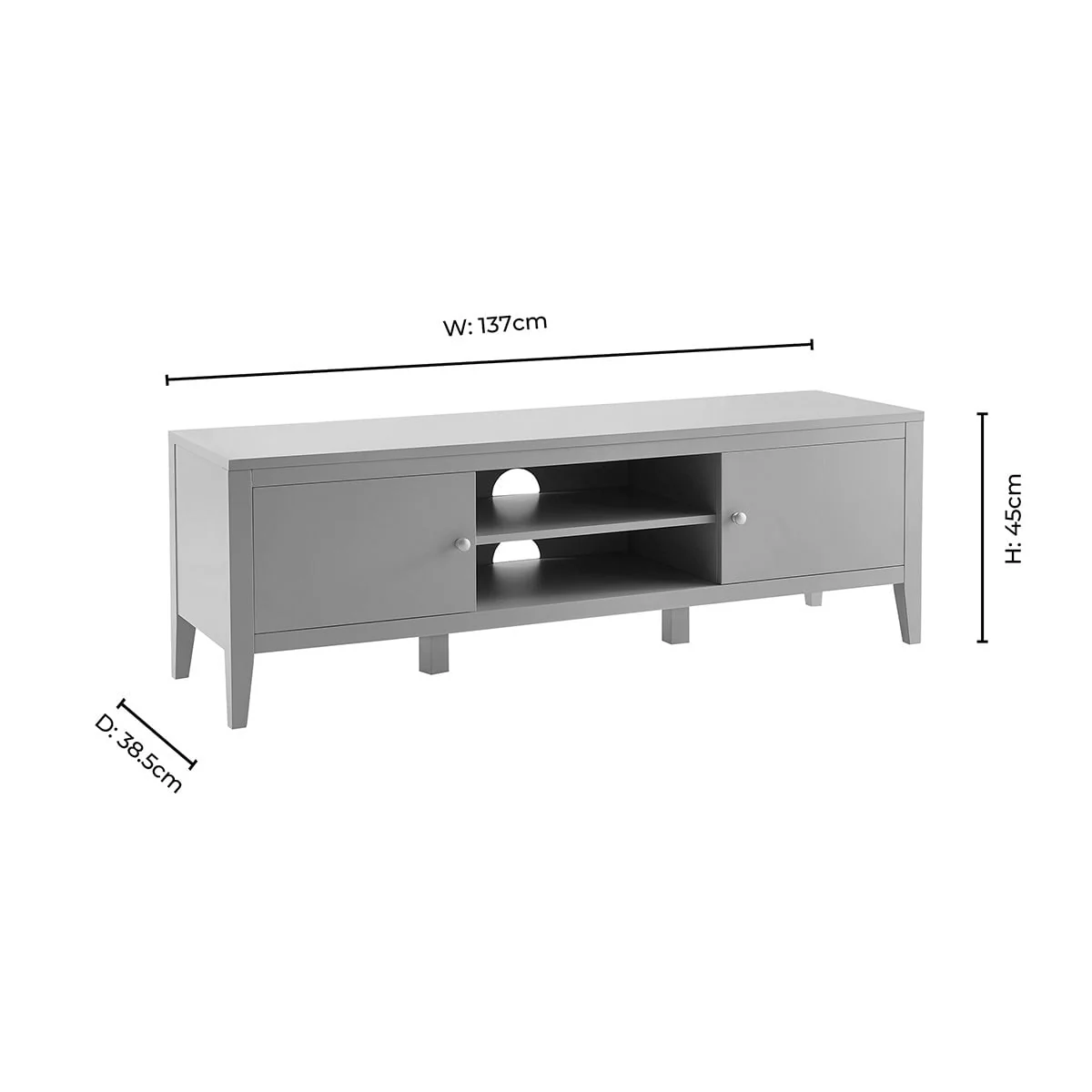 Poppy Tv Unit for TVs up to 55" - Taupe - Image 7