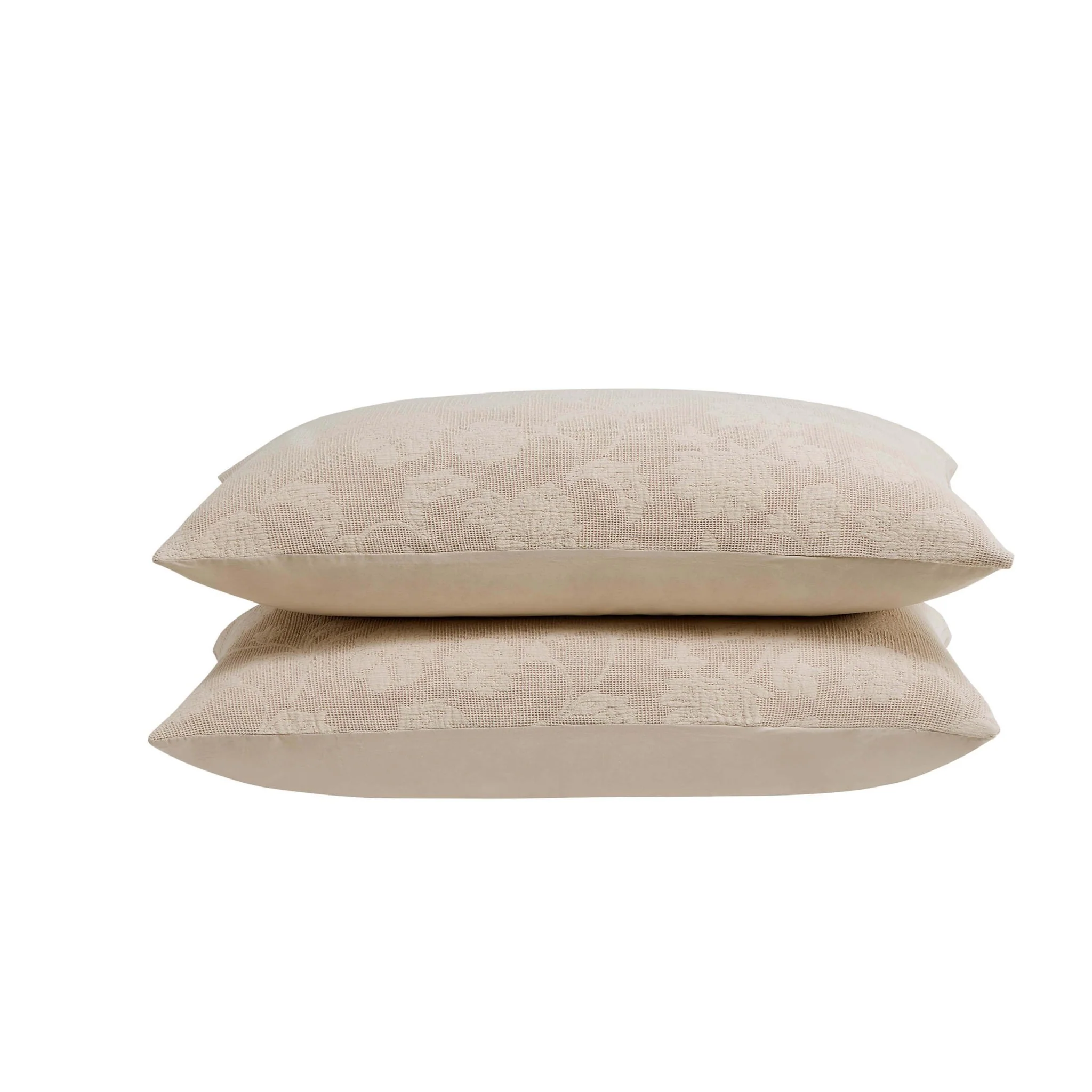 Portia Jacquard Waffle Duvet Cover & Pillowcase Set - Stone - Image 8