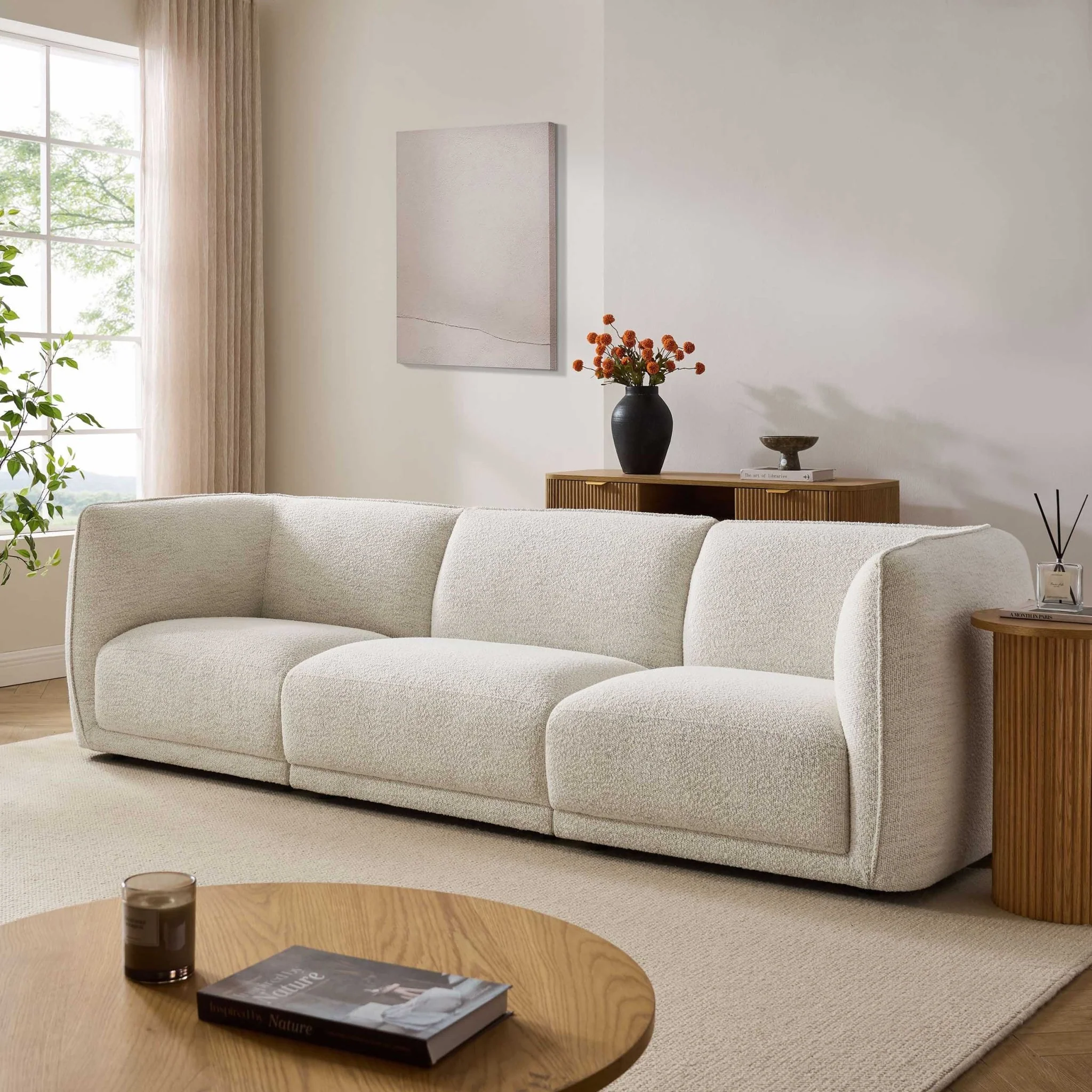 Porto 3 Seater Modular Sofa - Boucle Ivory