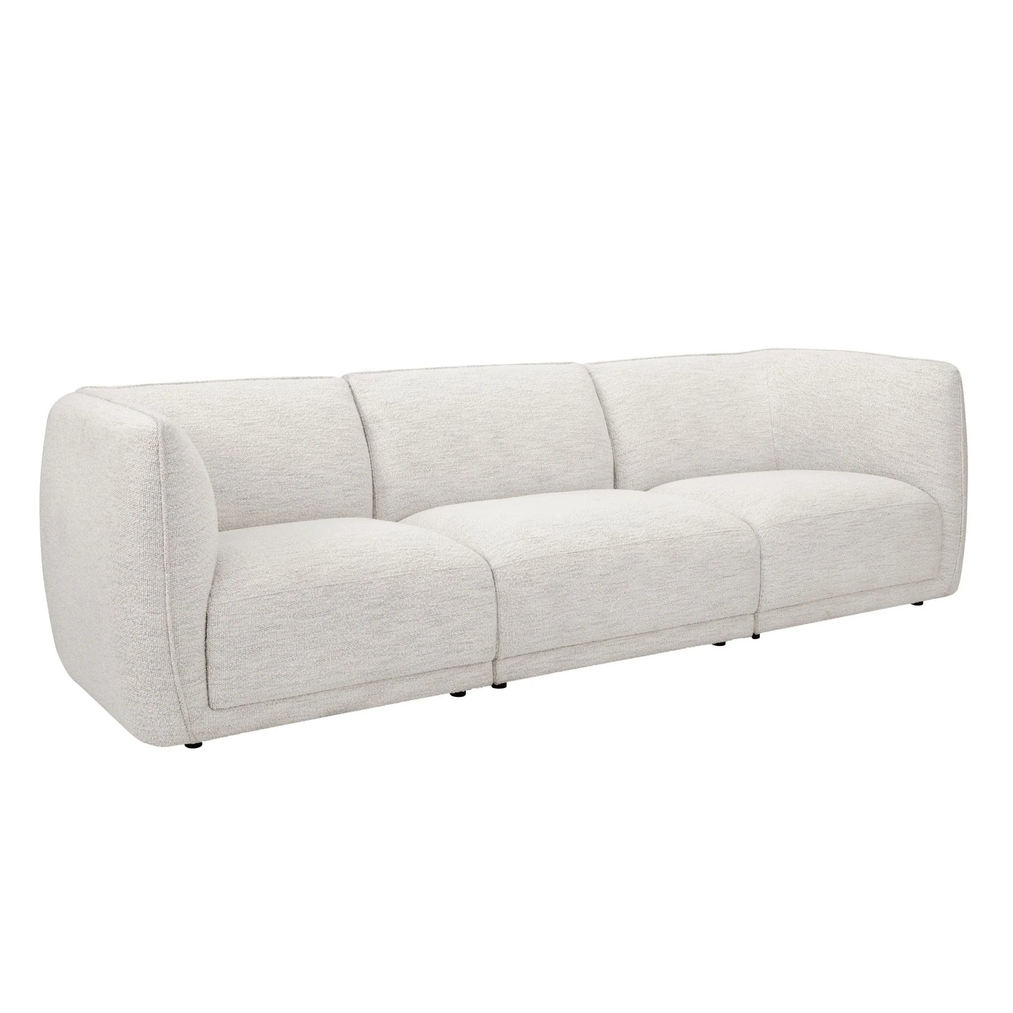 Porto 3 Seater Modular Sofa - Boucle Ivory - Image 4