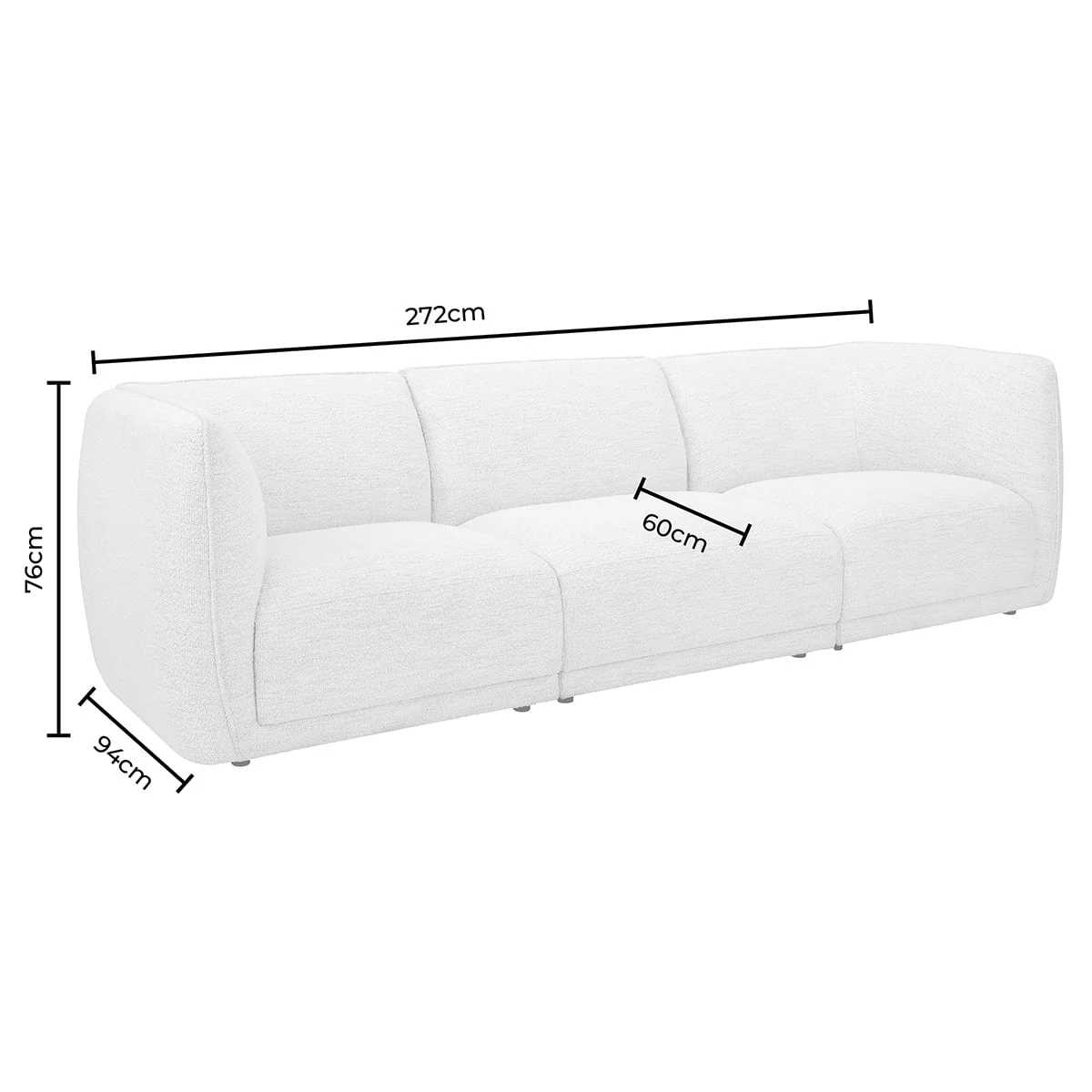 Porto 3 Seater Modular Sofa - Velvet Ink - Image 7
