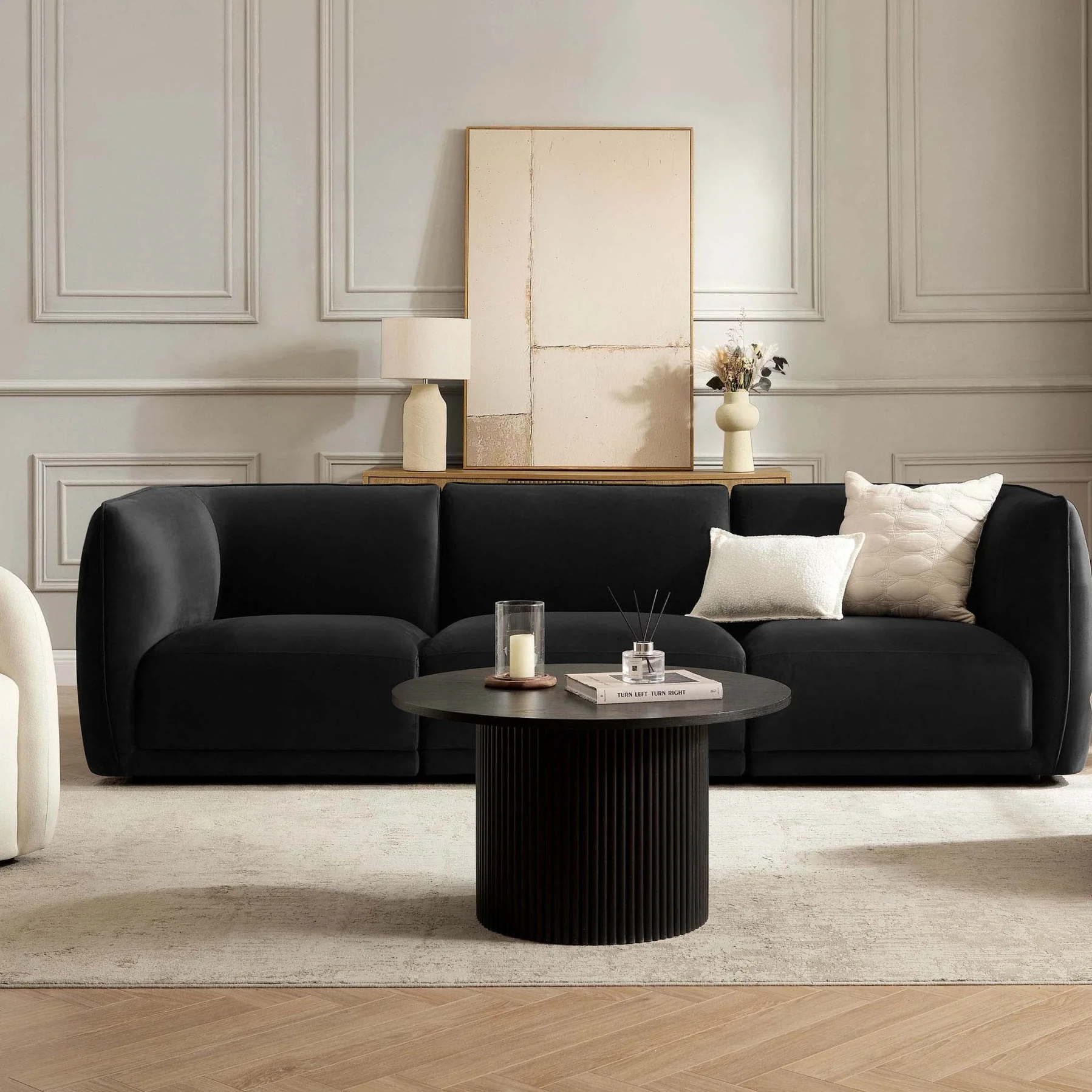 Porto 3 Seater Modular Sofa - Velvet Ink - Image 2