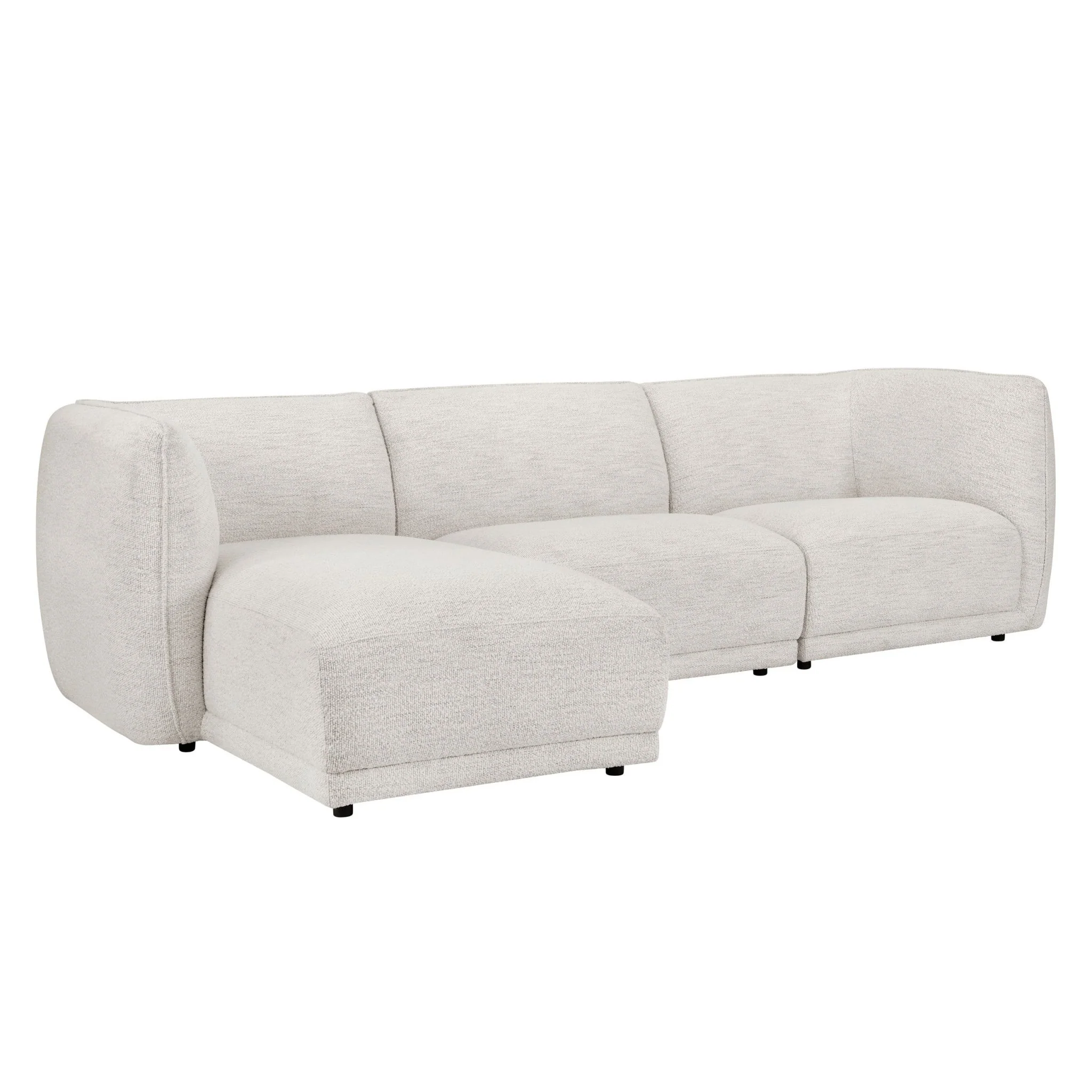 Porto Left Hand Modular Chaise - Boucle Ivory - Image 4
