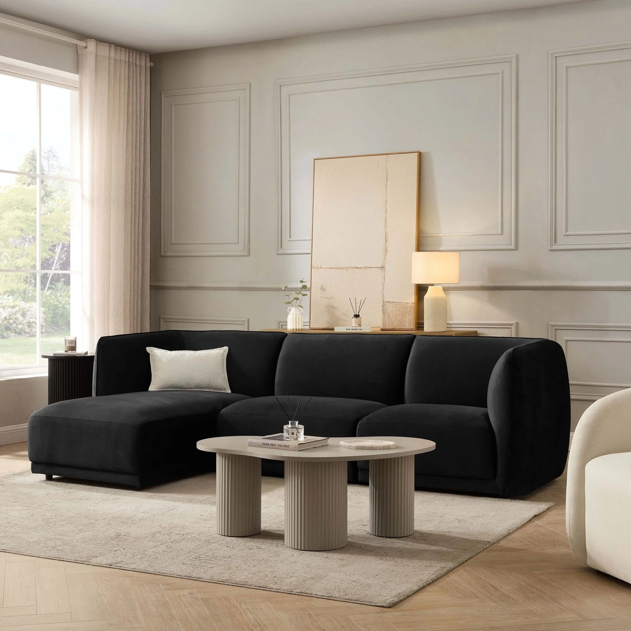 Porto Left Hand Modular Chaise - Velvet Ink
