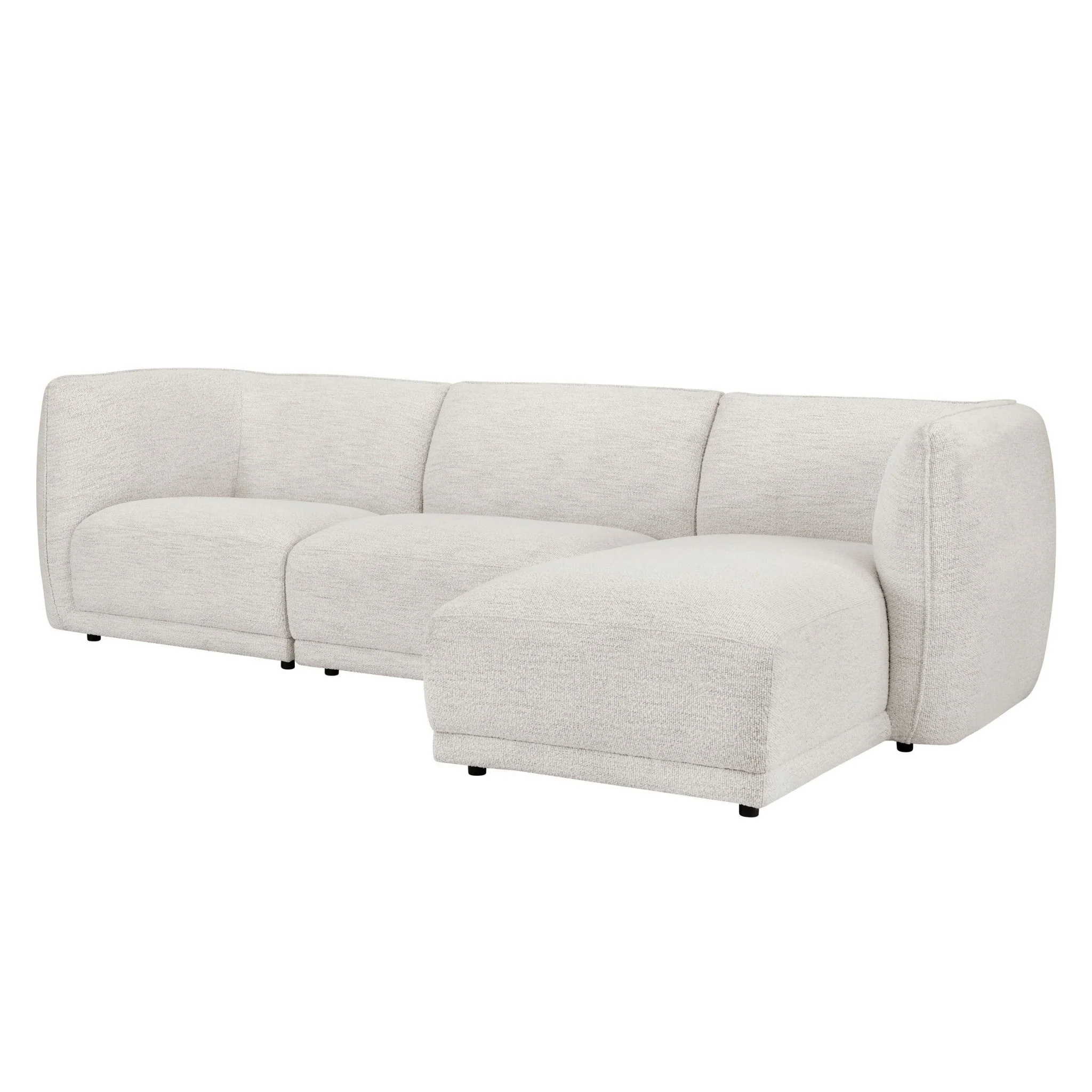 Porto Right Hand Modular Chaise - Boucle Ivory - Image 4