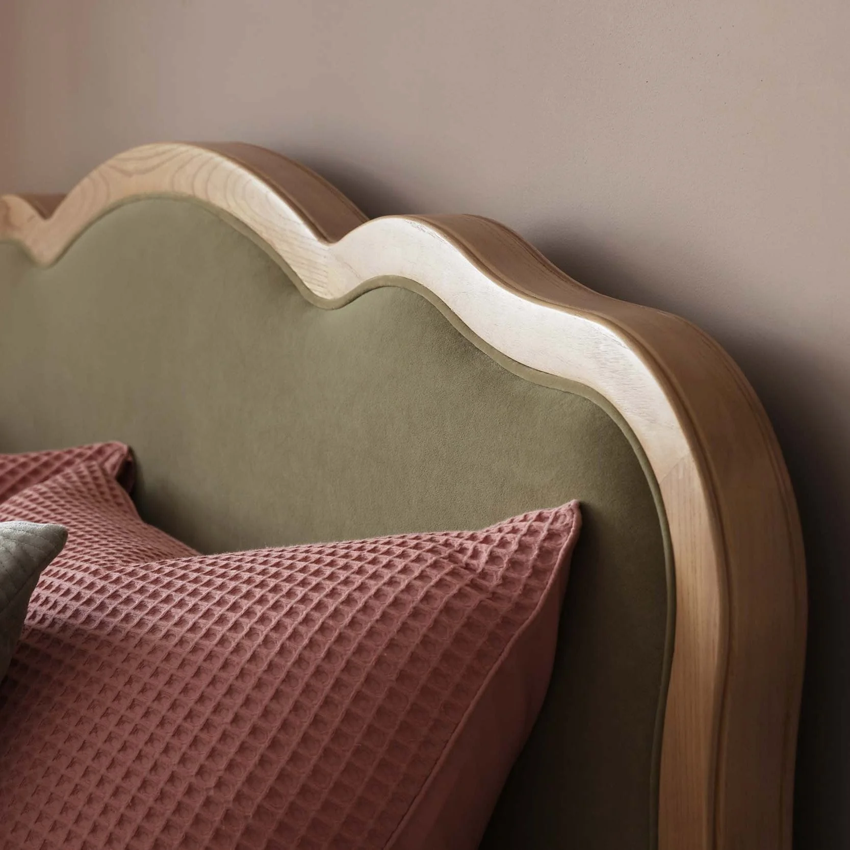 Portofino Waffle 100% Cotton Duvet Cover 200 Thread Count - Blush - Image 5