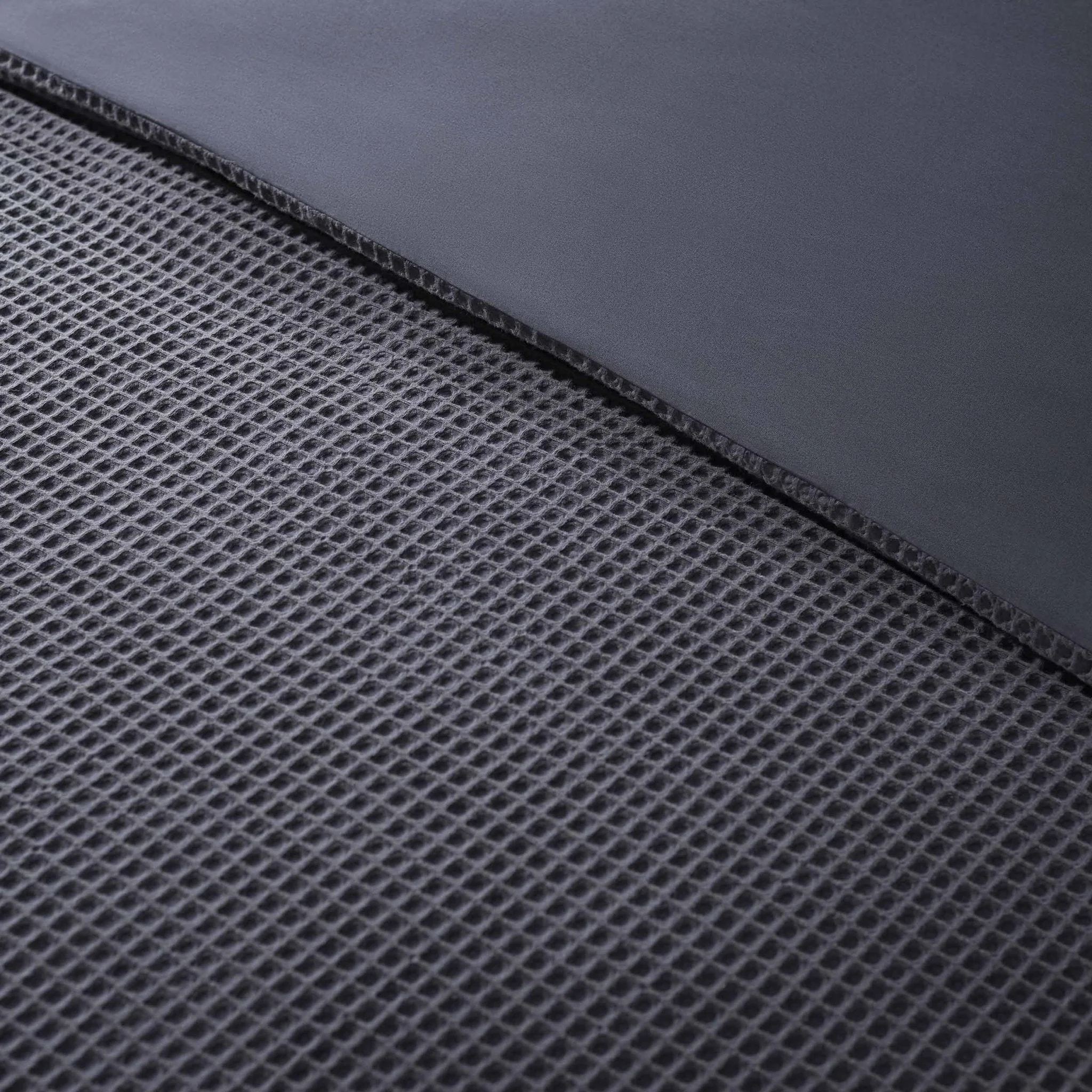 Portofino Waffle 100% Cotton Duvet Cover 200 Thread Count - Midnight Navy - Image 8