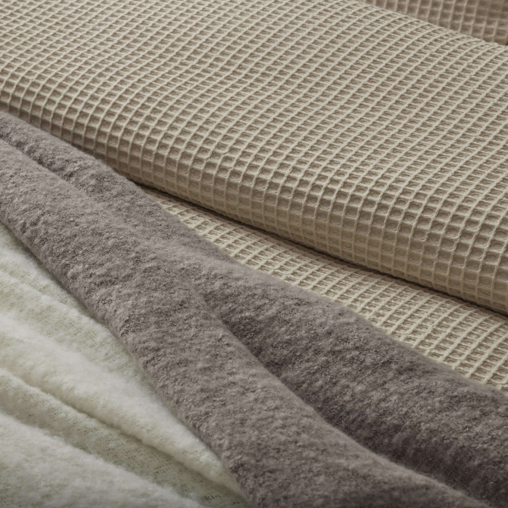 Portofino Waffle 100% Cotton Duvet Cover 200 Thread Count - Natural - Image 7