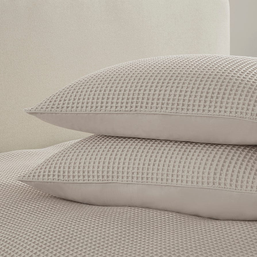 Portofino Waffle 100% Cotton Duvet Cover 200 Thread Count - Natural - Image 8