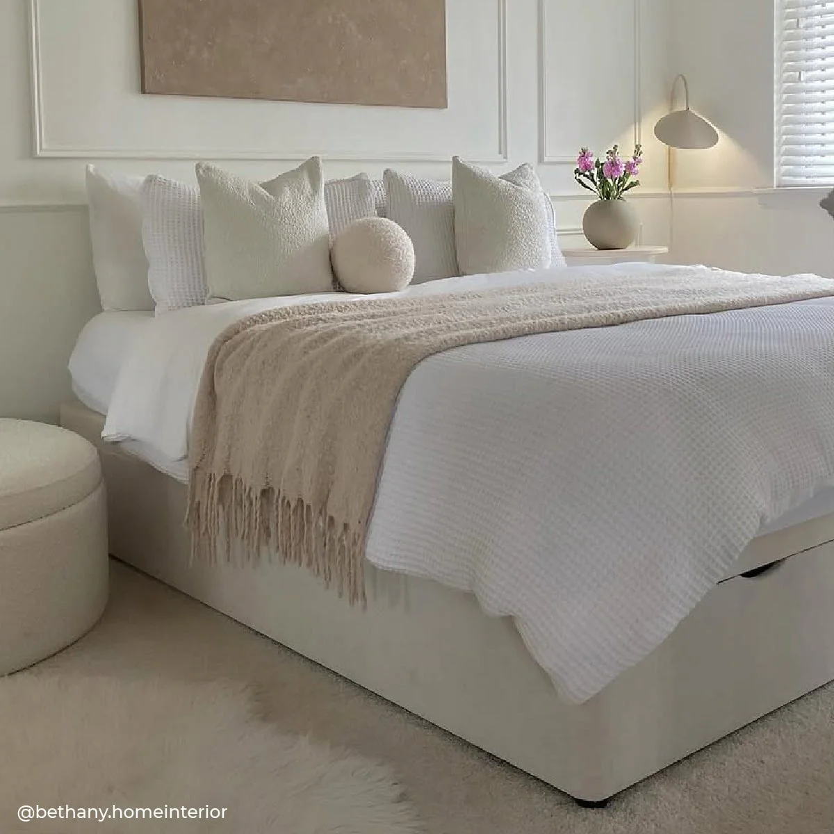 Portofino Waffle 100% Cotton Duvet Cover 200 Thread Count - White - Image 6