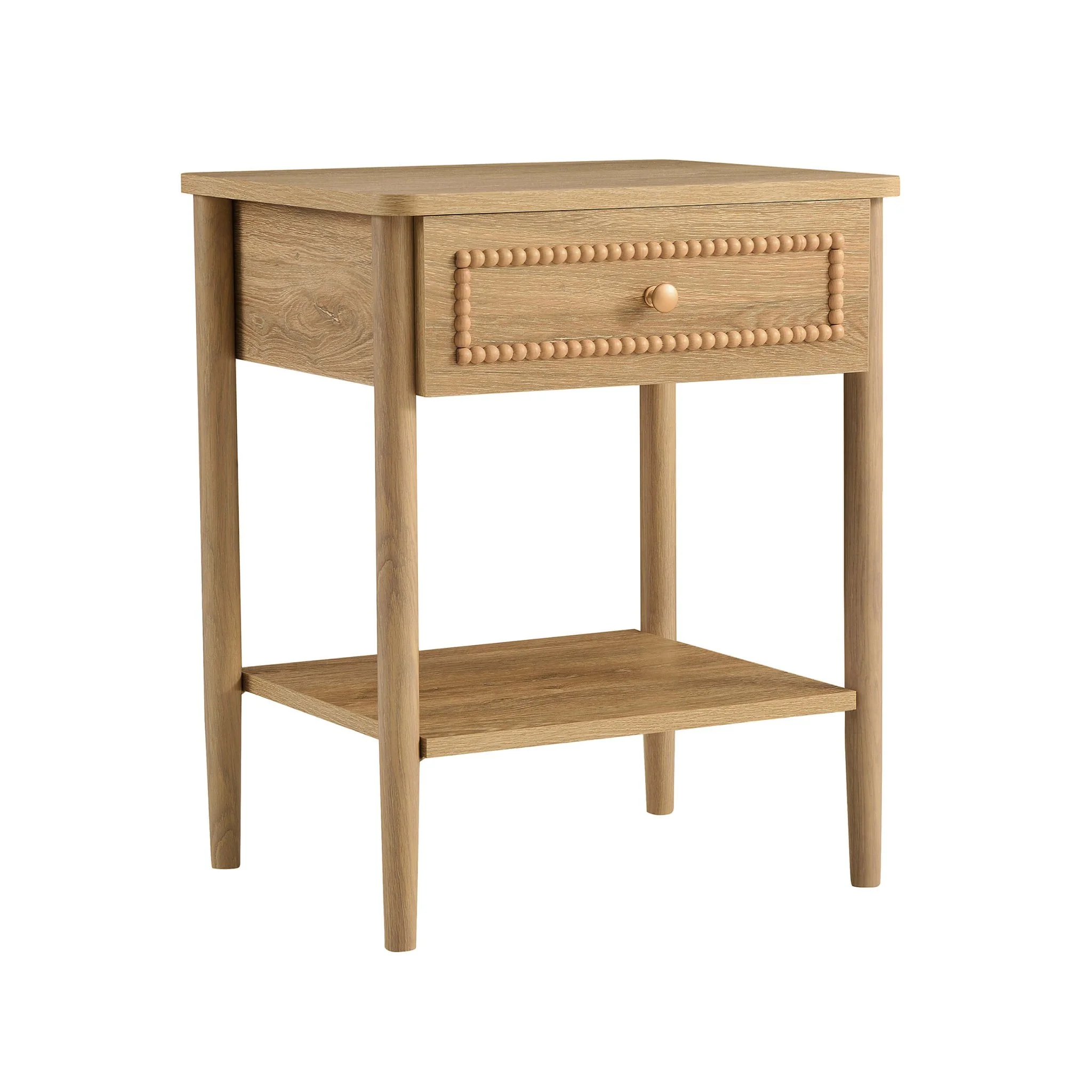 Posy Bobbin 1 Drawer Nightstand - Light Wood - Image 4