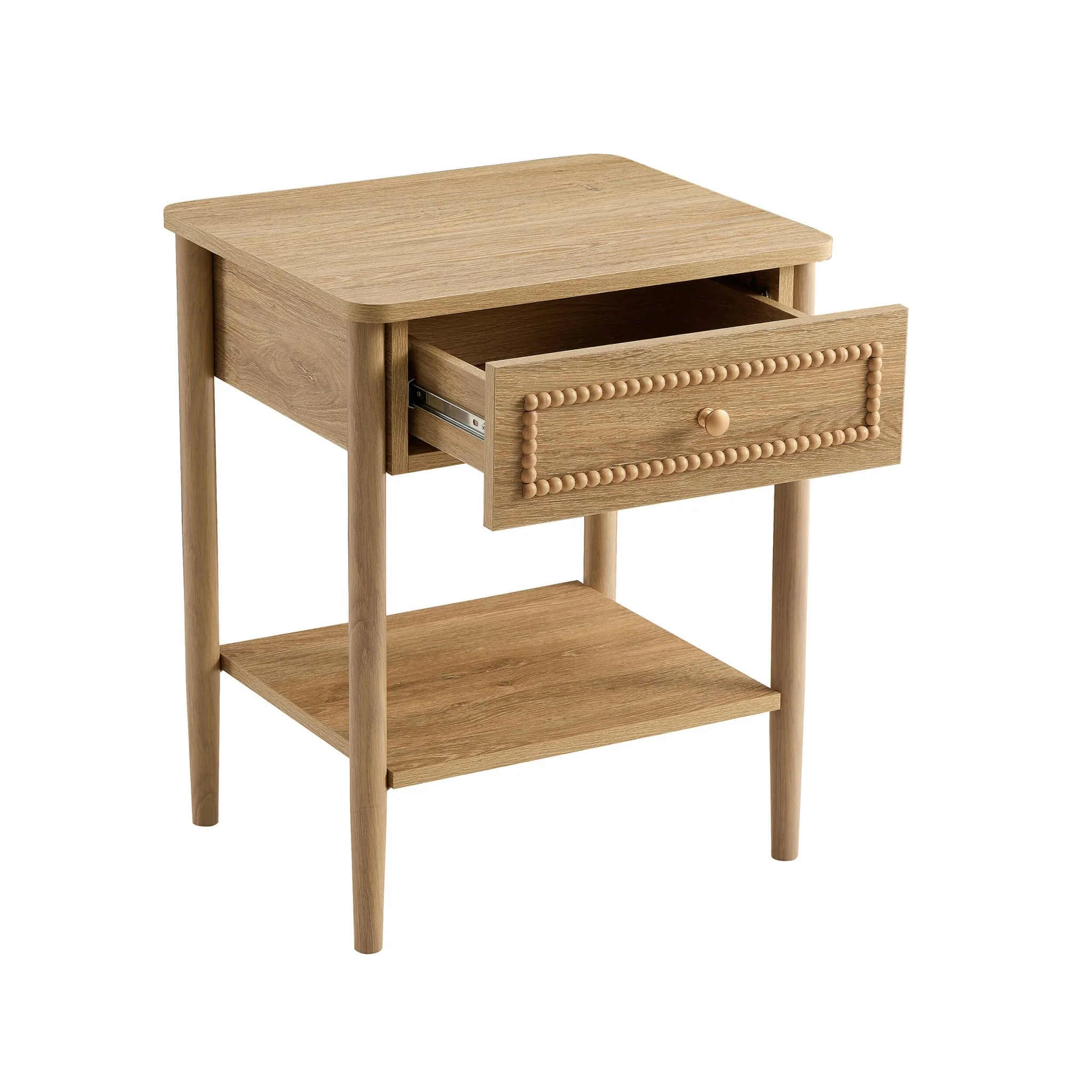 Posy Bobbin 1 Drawer Nightstand - Light Wood - Image 5