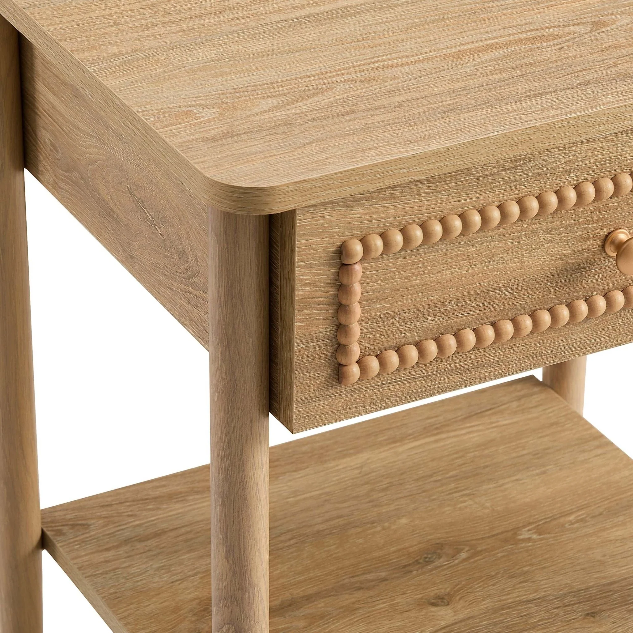Posy Bobbin 1 Drawer Nightstand - Light Wood - Image 9