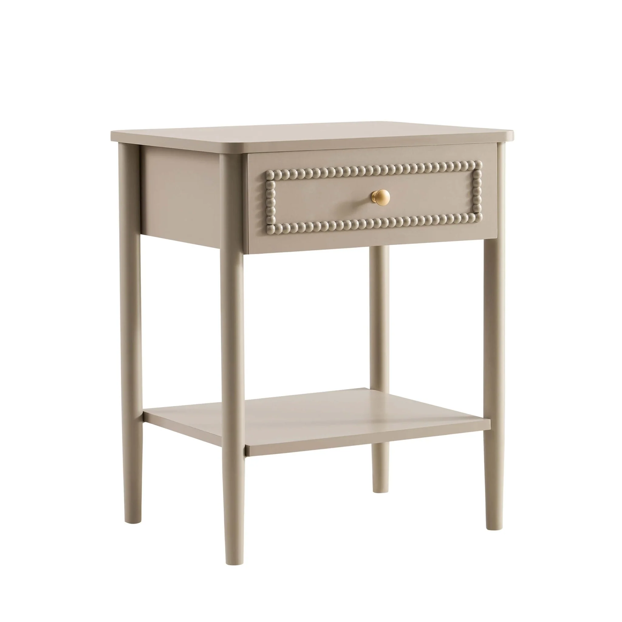 Posy Bobbin 1 Drawer Nightstand - Taupe - Image 2