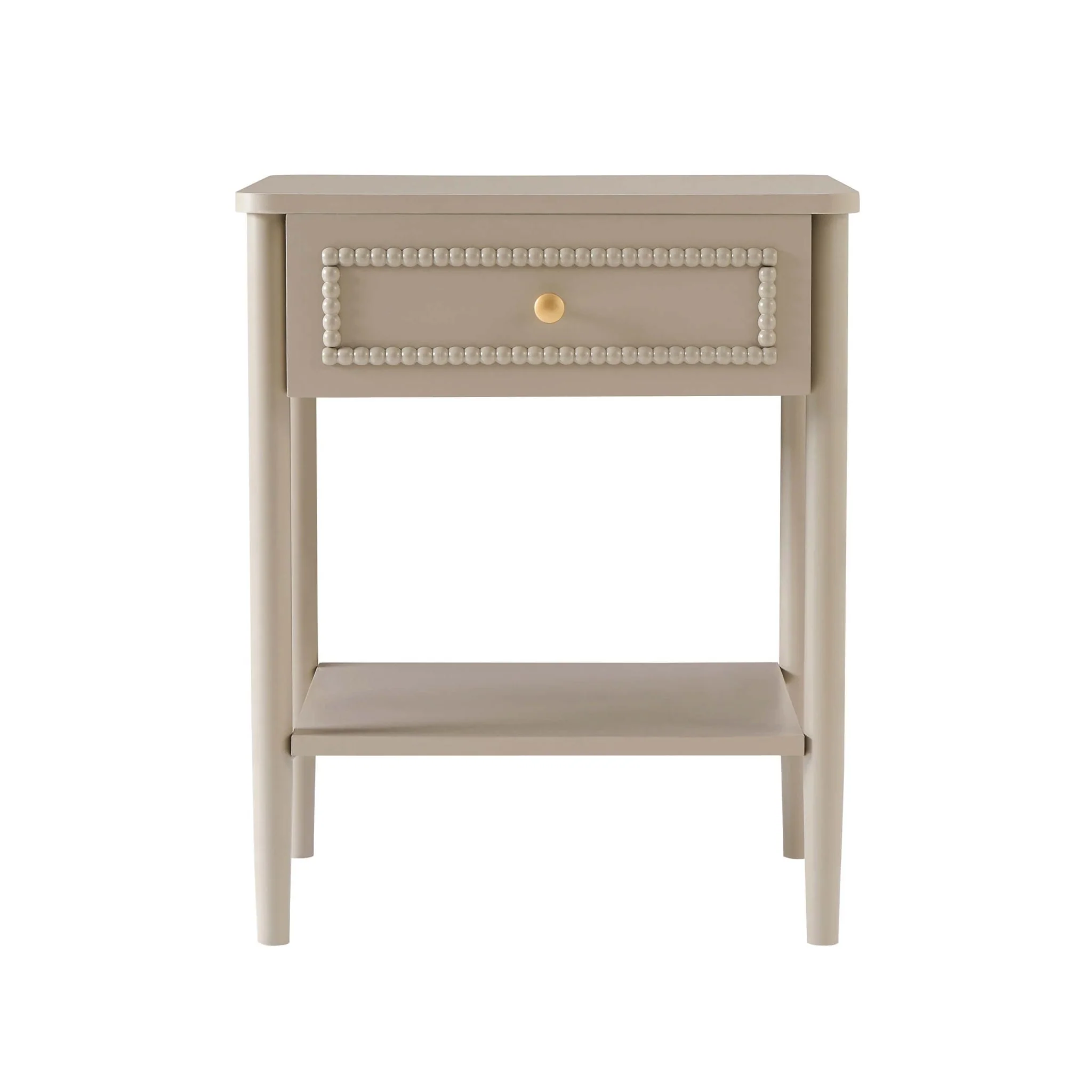 Posy Bobbin 1 Drawer Nightstand - Taupe - Image 4