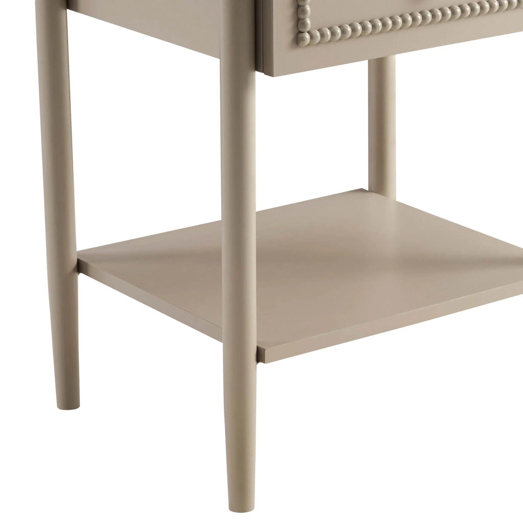 Posy Bobbin 1 Drawer Nightstand - Taupe - Image 6