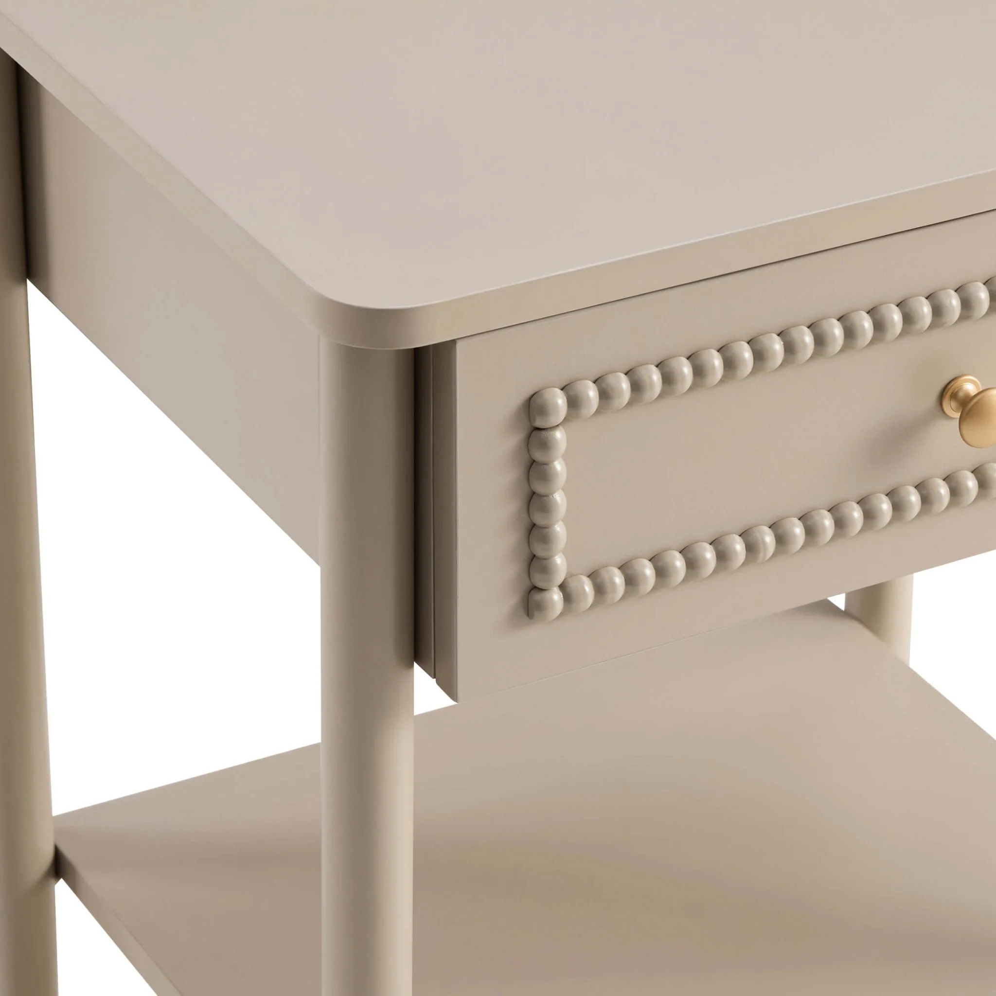 Posy Bobbin 1 Drawer Nightstand - Taupe - Image 7
