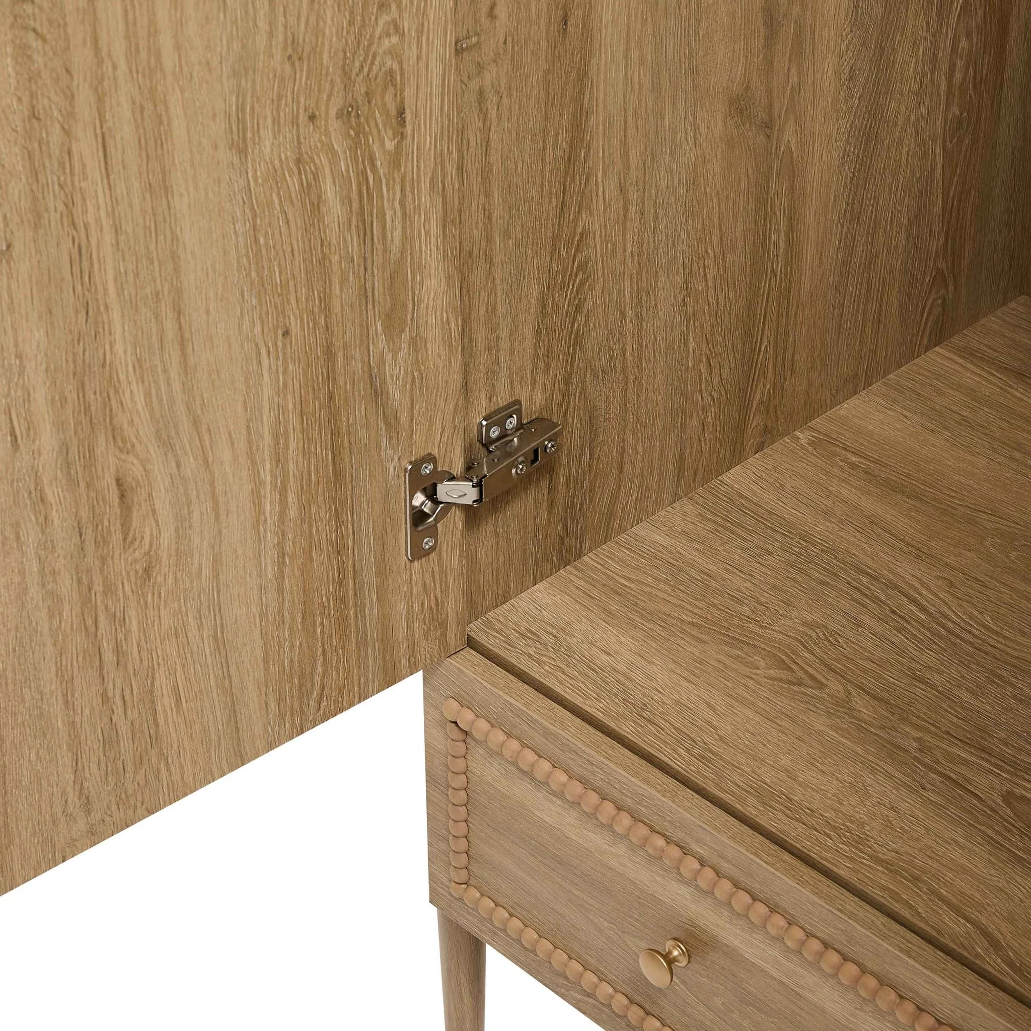 Posy Bobbin 2 Door Wardrobe with Drawer - Light Wood - Image 6