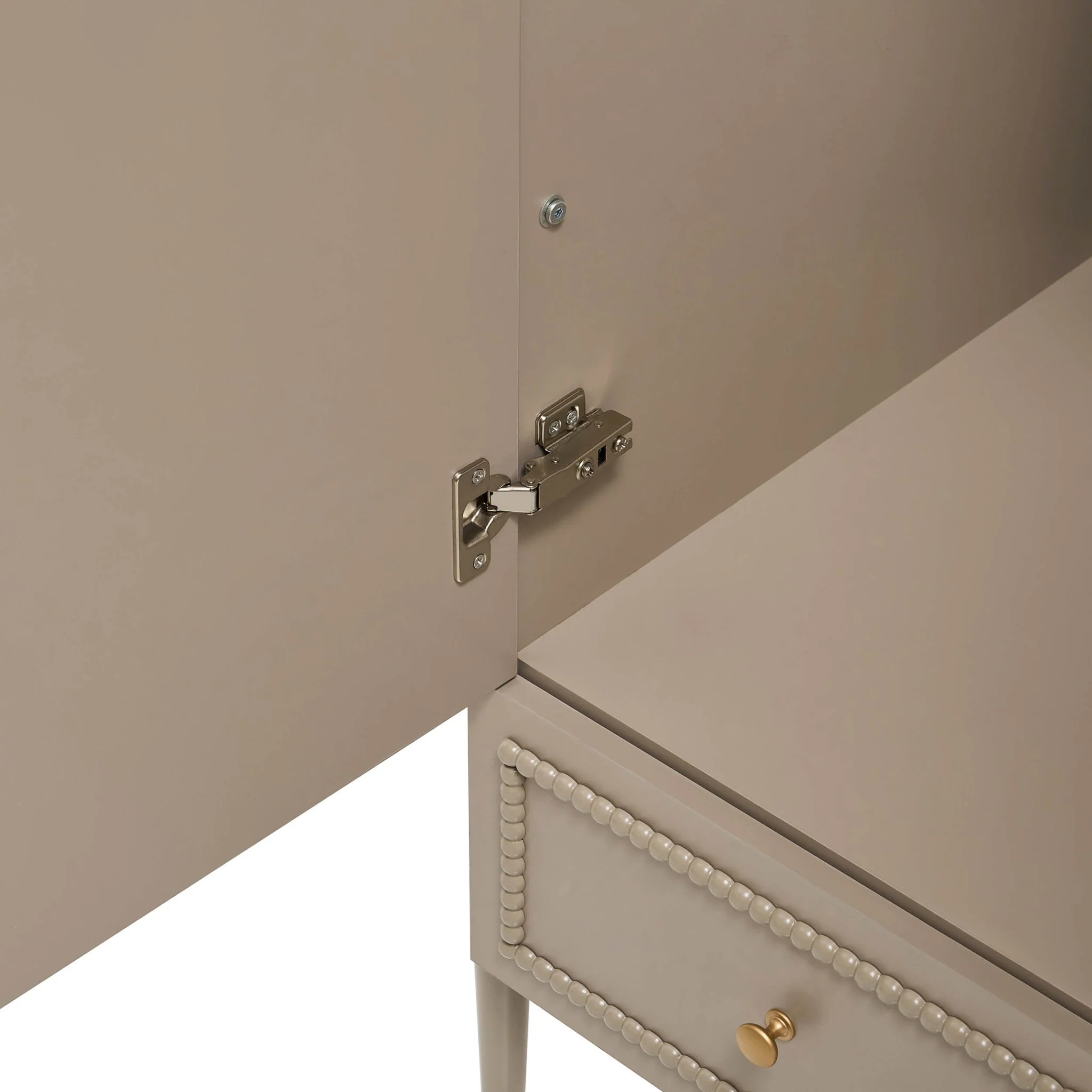 Posy Bobbin 2 Door Wardrobe with Drawer - Taupe - Image 6
