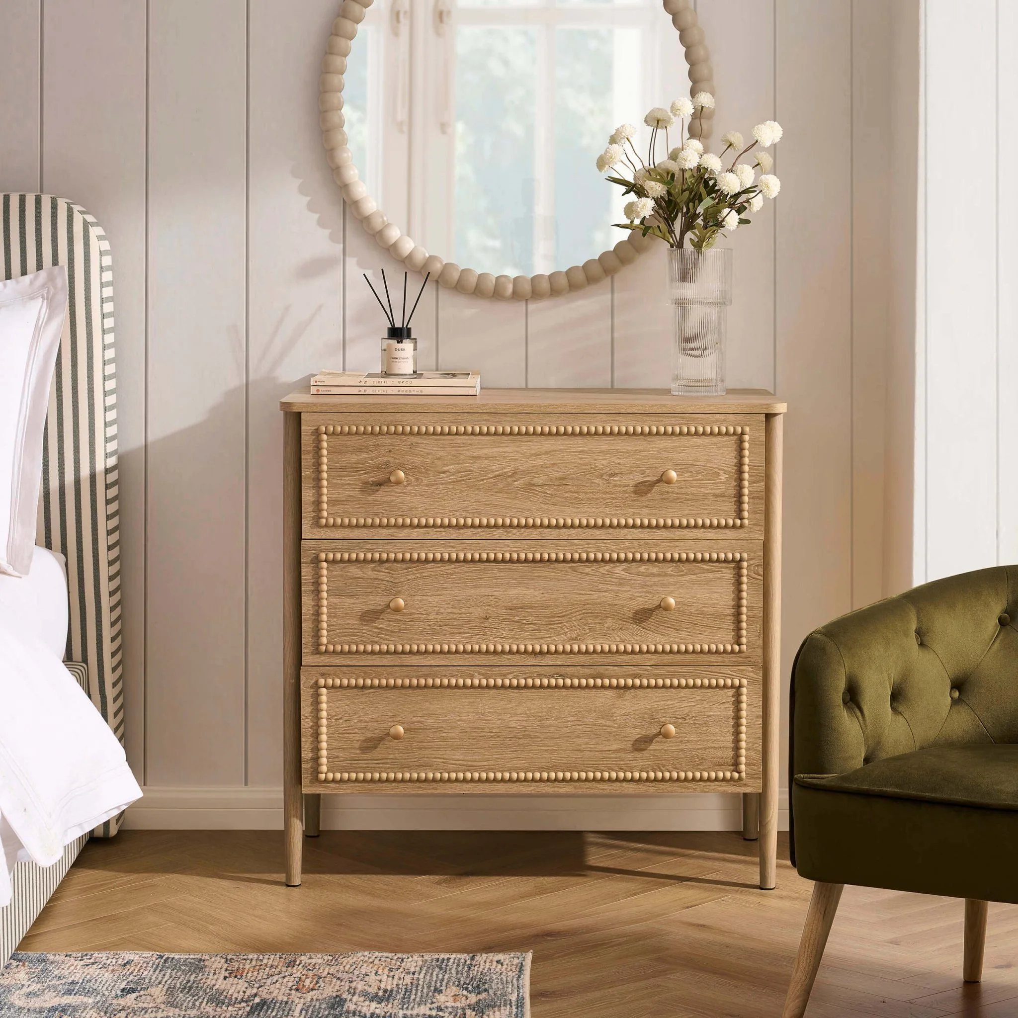 Posy Bobbin 3 Drawer Chest - Light Wood - Image 2