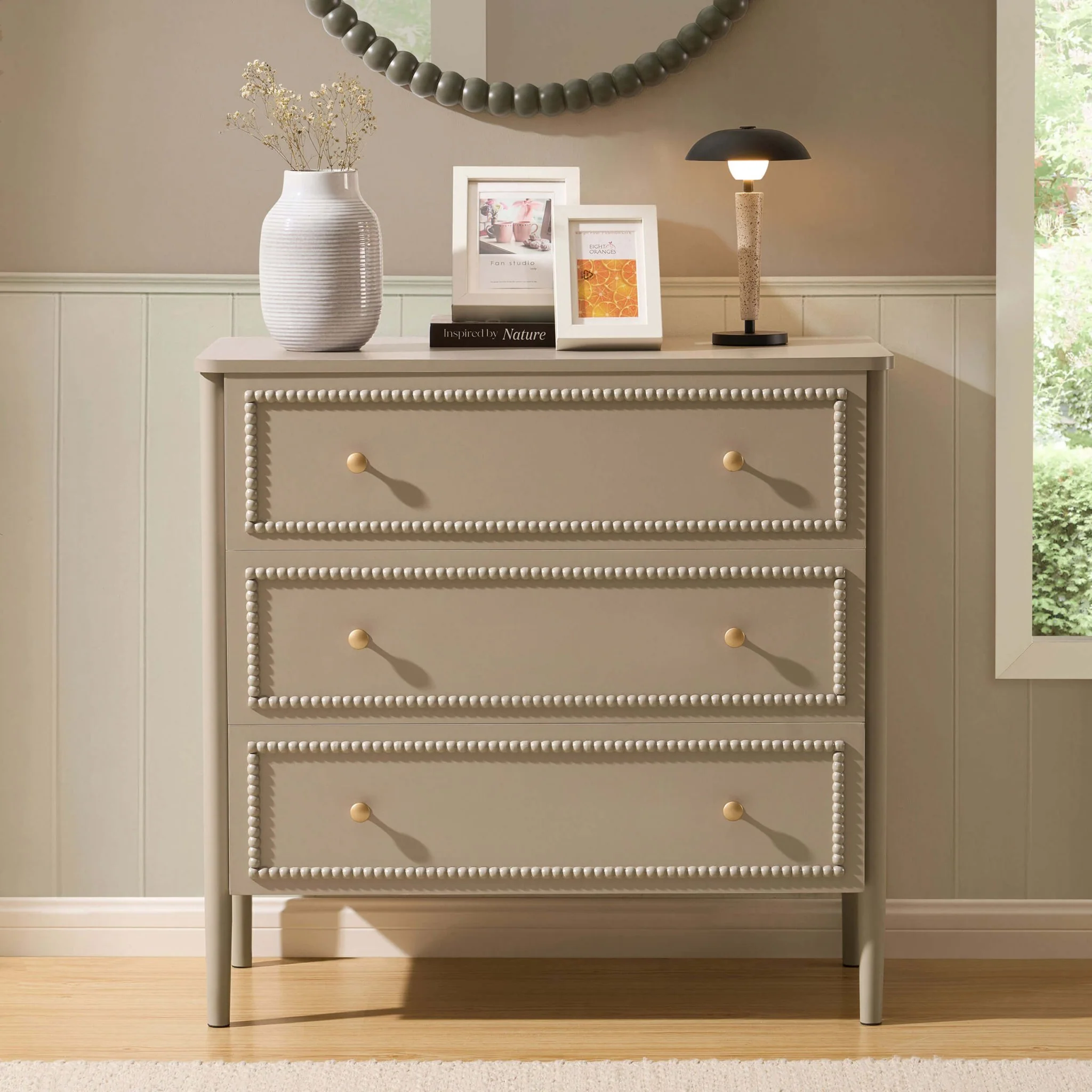 Posy Bobbin 3 Drawer Chest - Taupe - Image 2