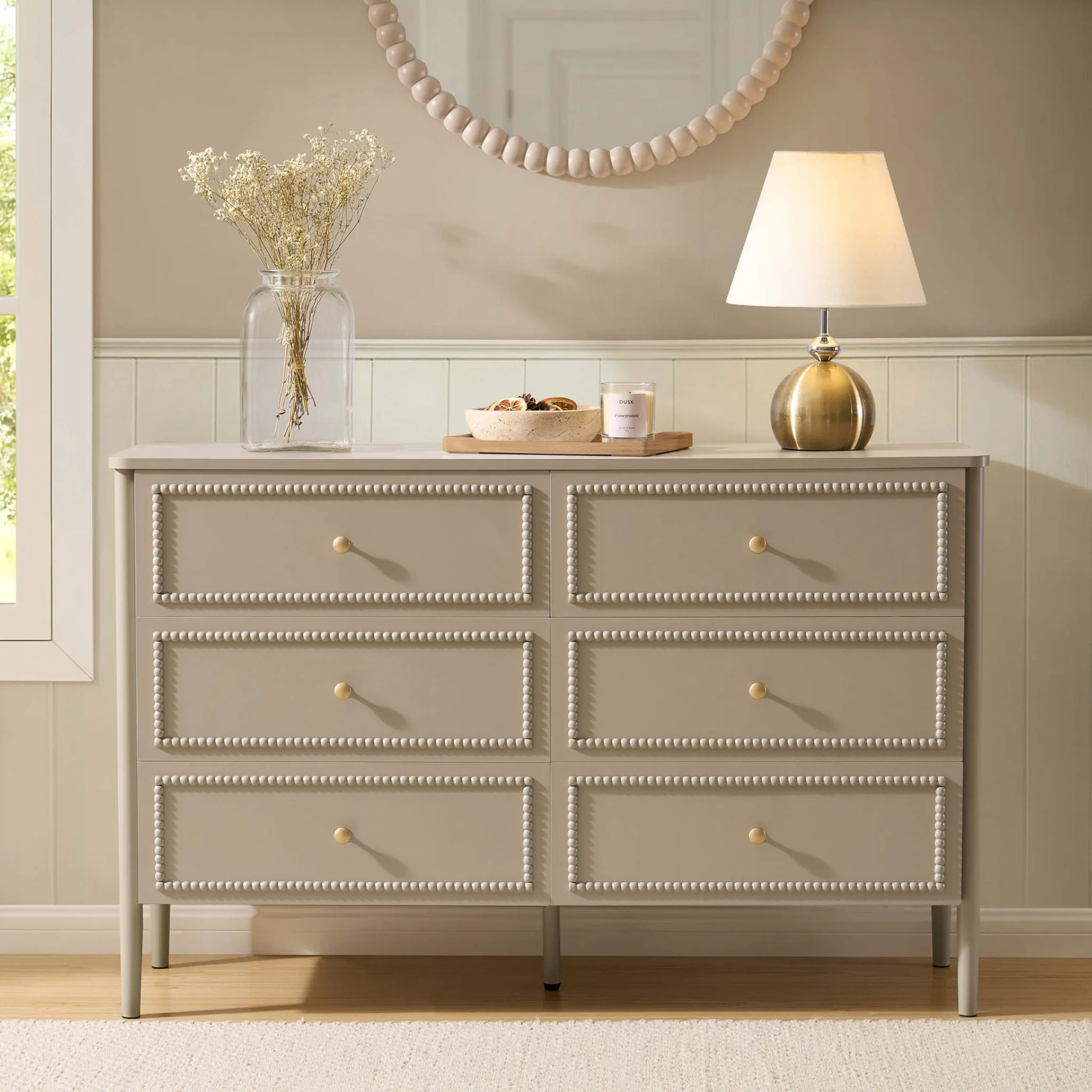 Posy Bobbin 6 Drawer Chest - Taupe - Image 2