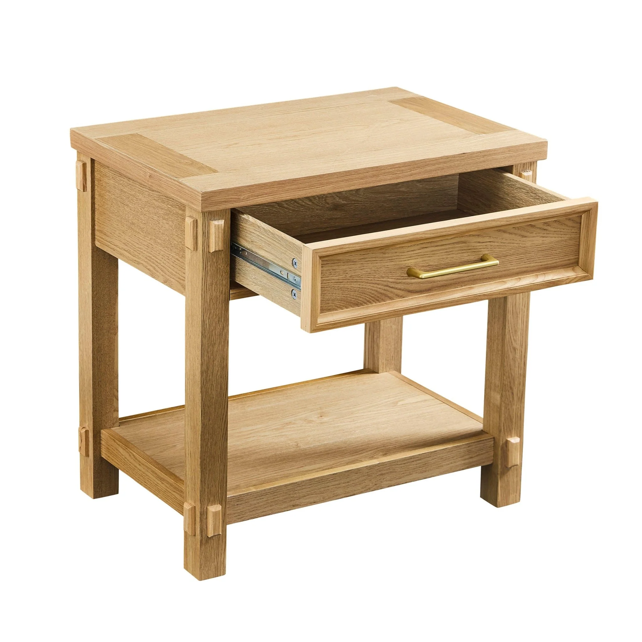 Prim 1 Drawer Wide Nightstand - Light Wood - Image 4
