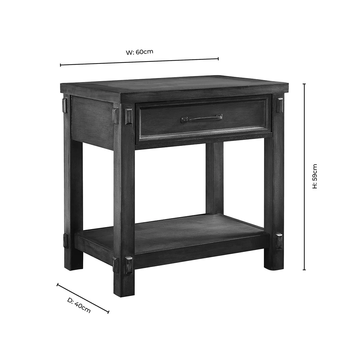 Prim 1 Drawer Wide Nightstand - Walnut - Image 10