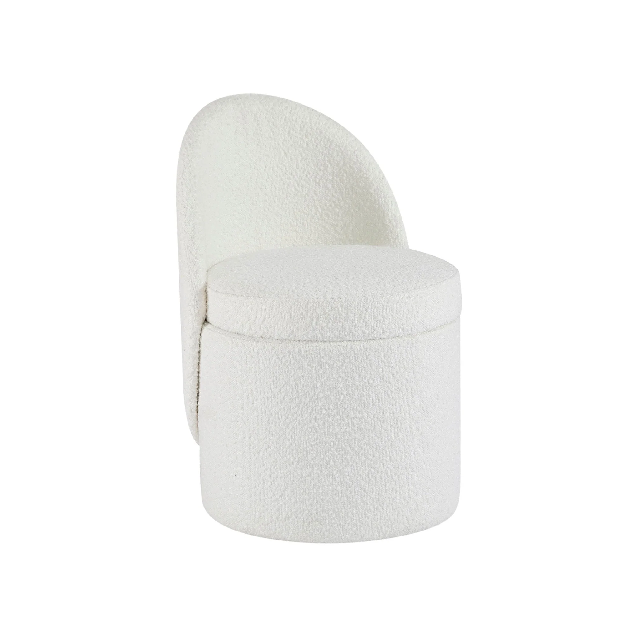 Primrose Boucle Dressing Table Storage Stool - Off White - Image 5