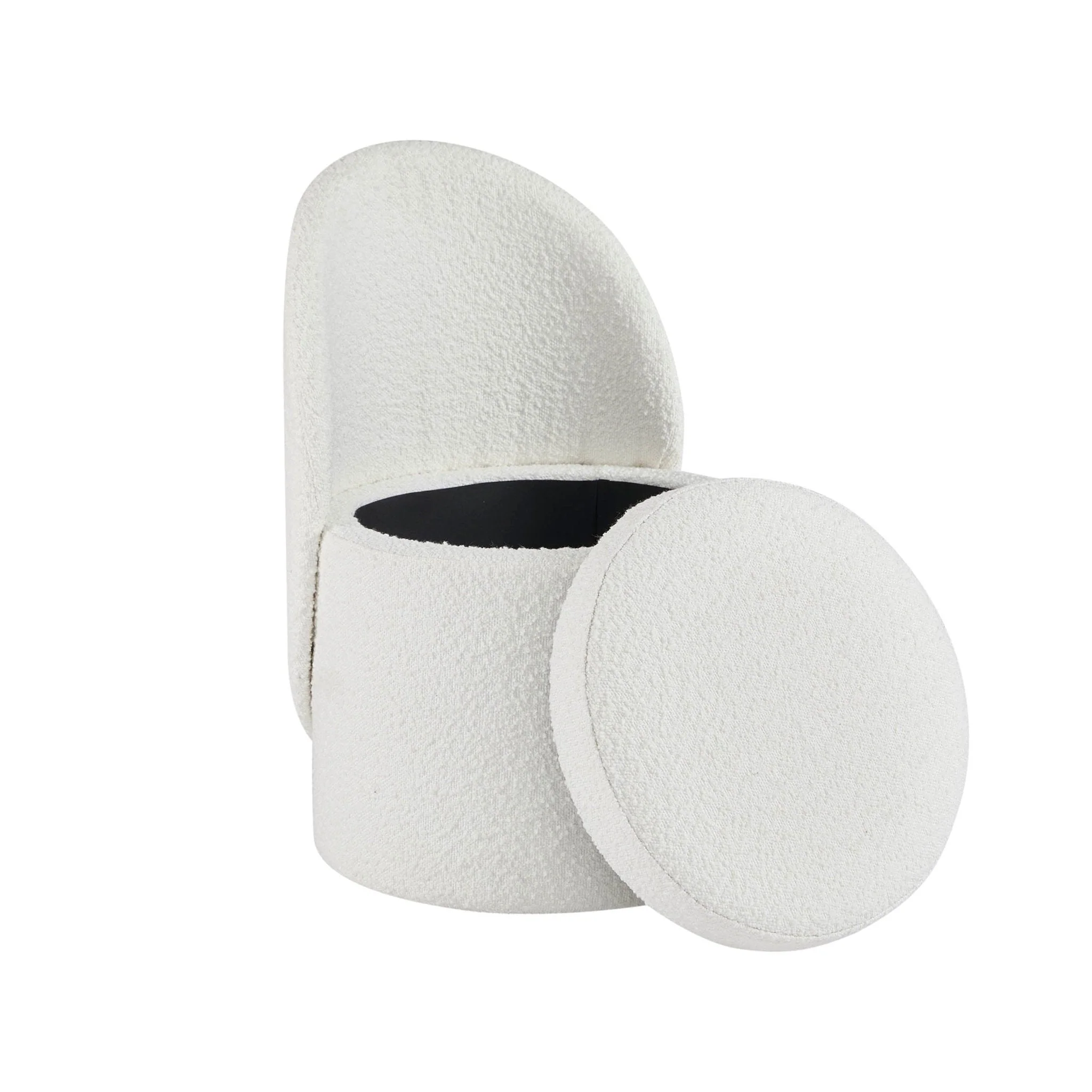 Primrose Boucle Dressing Table Storage Stool - Off White - Image 6