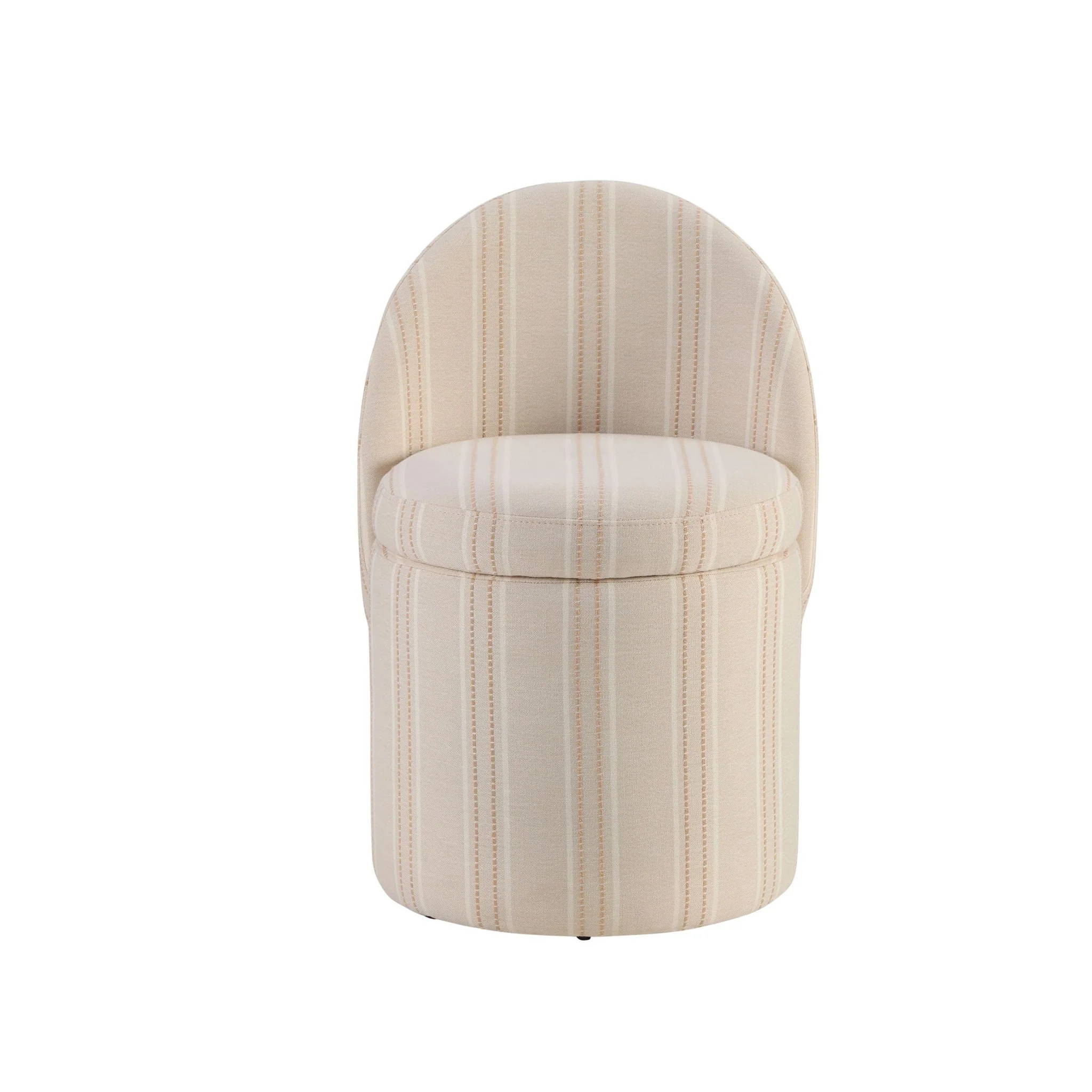 Primrose Dressing Table Storage Stool - Natural Stitched Stripe - Image 2